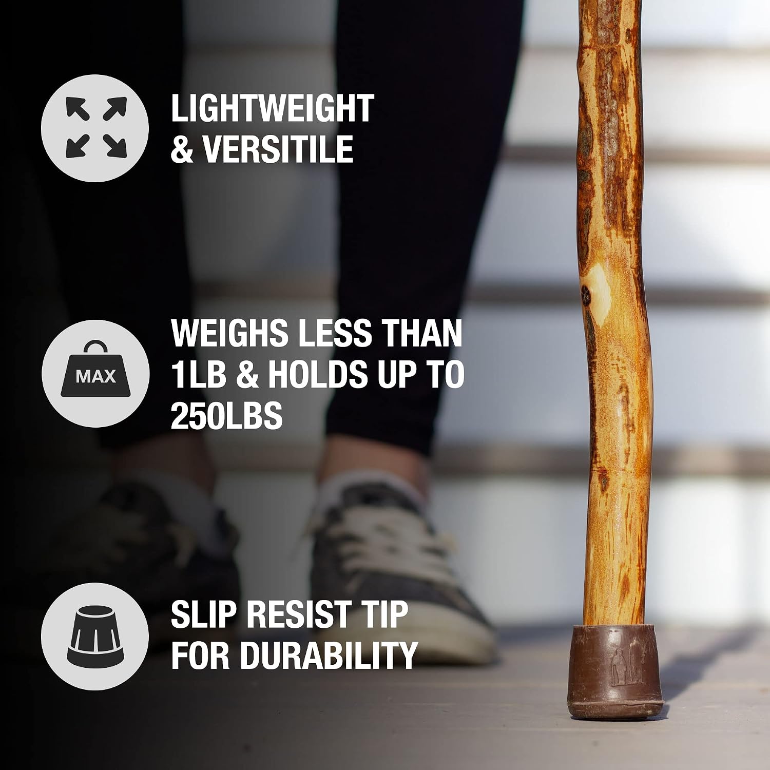 Brazos Wooden Walking Canes for Men and Women, Stable Walking Sticks for Seniors, Made in The USA