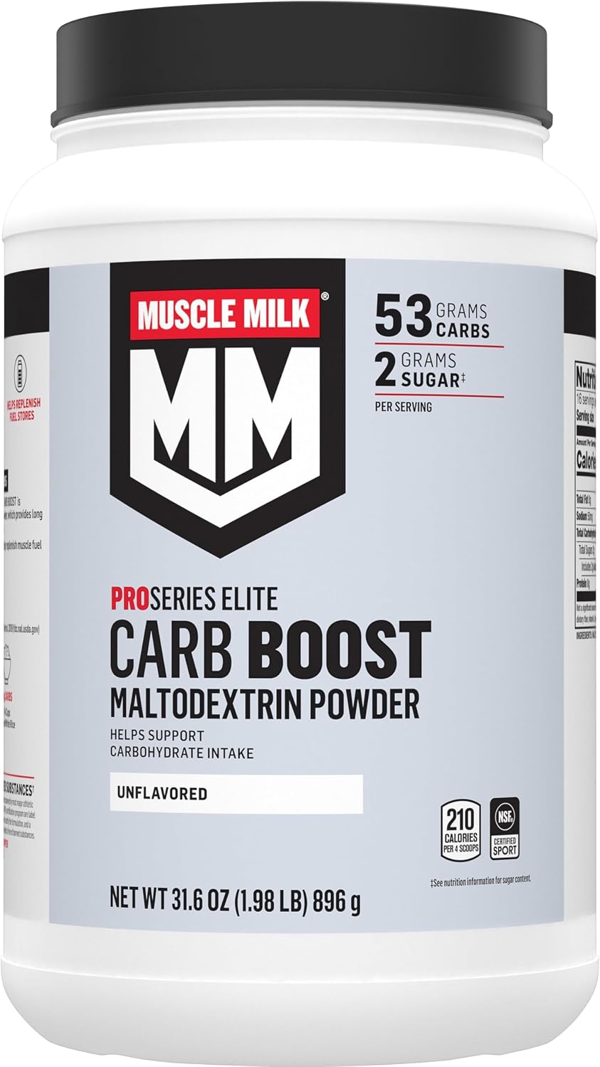 Muscle Milk Carb Boost, Maltodextrin Powder, Complex Carbohydrates, NSF Certified for Sport, Unflavored, 1.98lb