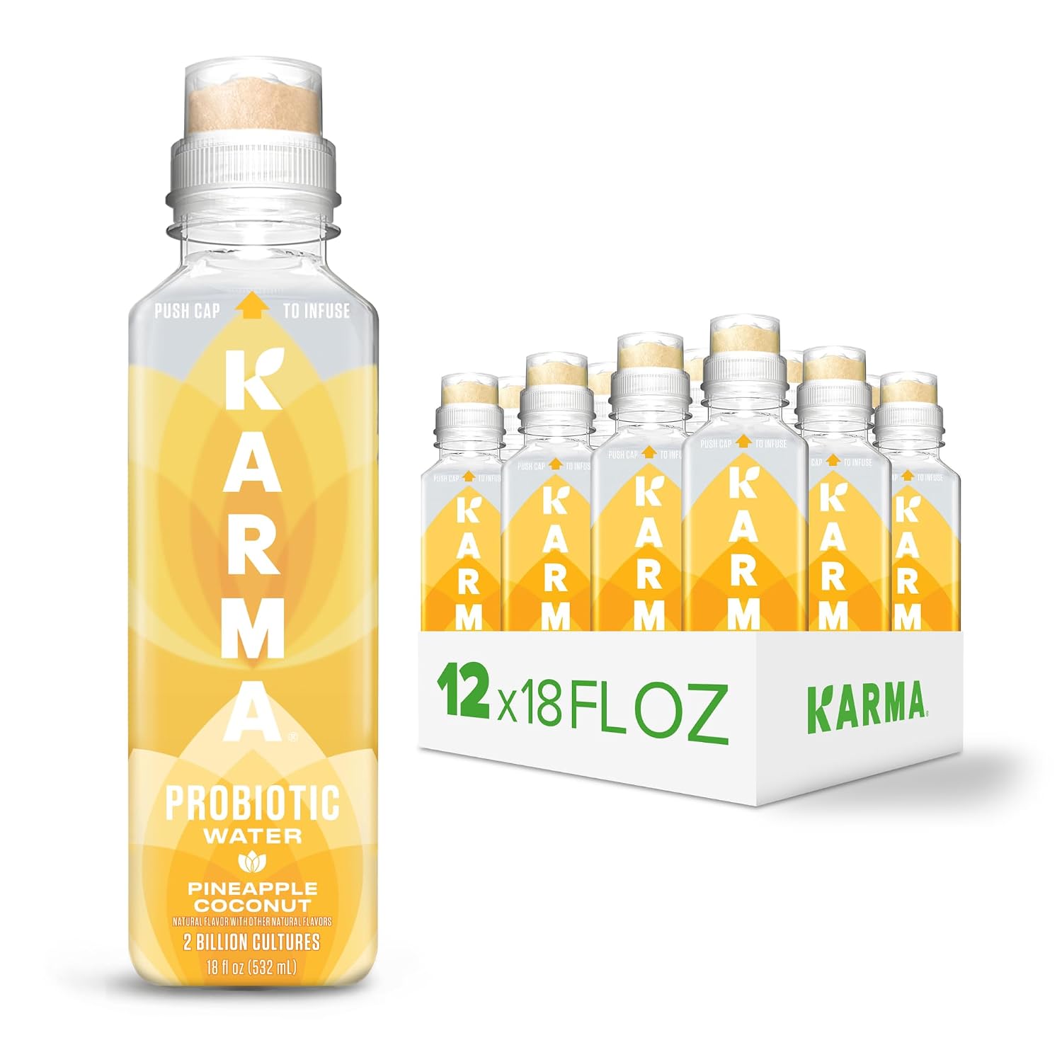 Karma Probiotic Water - 12 Pack, Berry Cherry Drink - Immune & Gut Health Support