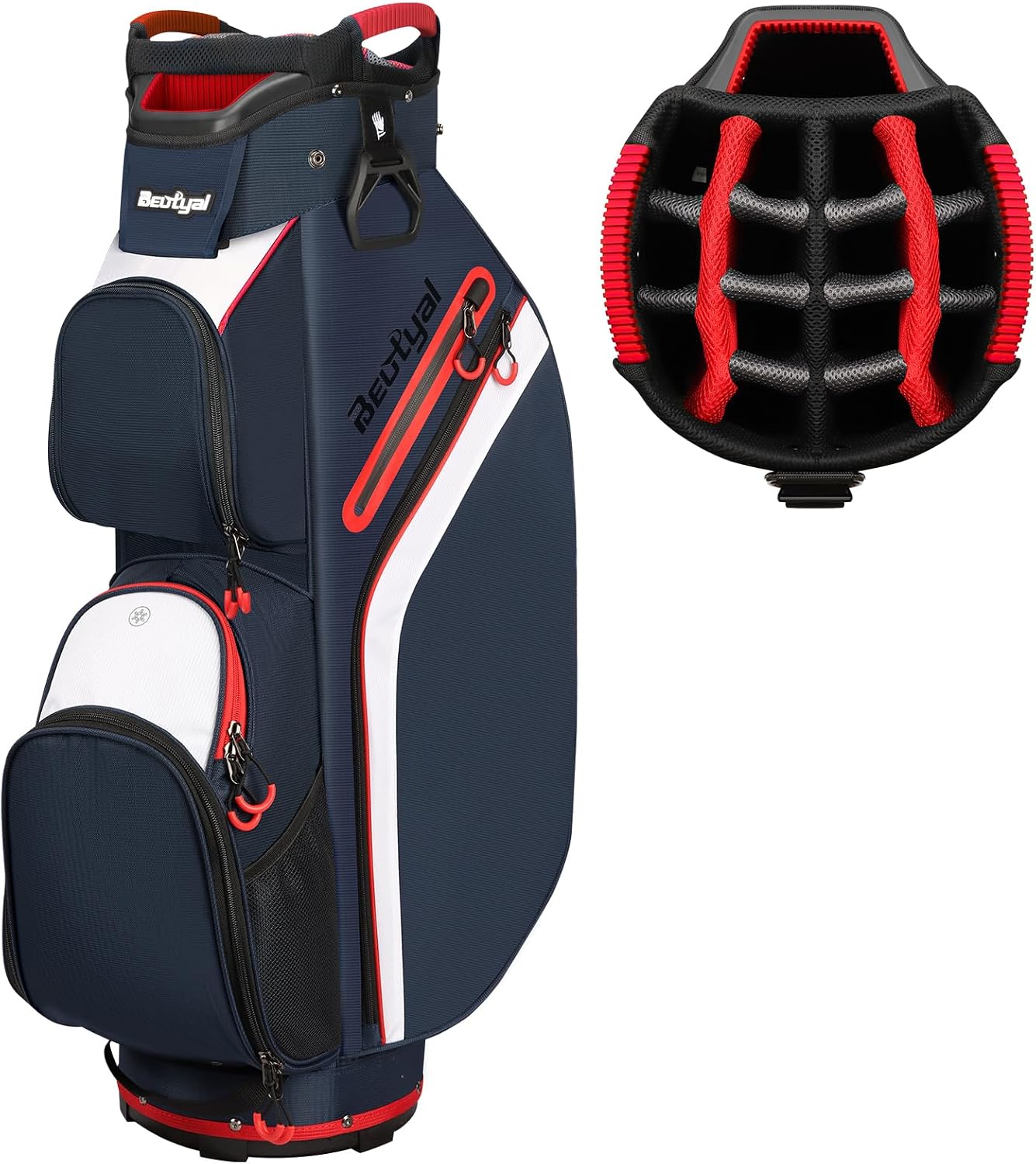 15-Way Golf Cart Bag, Lightweight Golf Club Bag for Men with Cooler | 15 Separate Compartments Easy Club Access Multiple Storage Pockets Cart Strap Channel Beverage Storage and Carry Handles
