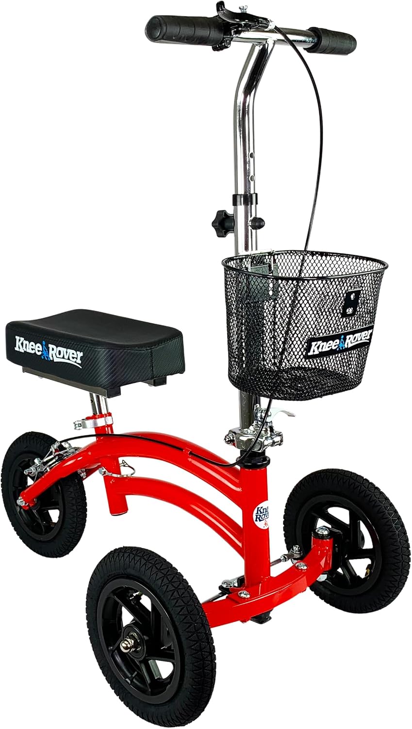 KneeRover Original Steerable All Terrain Knee Scooter – Heavy Duty Foldable Knee Walker & Mobility Aid for Adults with Adjustable Handlebar and Large Wheels (Blue) | For Adults for Foot Surgery, Heavy Duty Knee Walker for Broken Ankle Foot Injuries Recov…