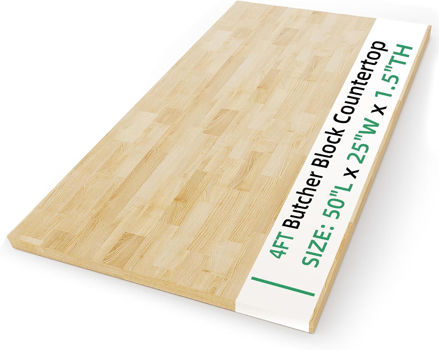 Butcher Block Countertop Wood Tabletop - 4FT Solid Birch Wood Table Top, Unfinished Hardwood Butcher Block Slab for Kitchen Countertops, Island, Desk Top, Workbench Top, Tabletop 50"x25"x1.5"