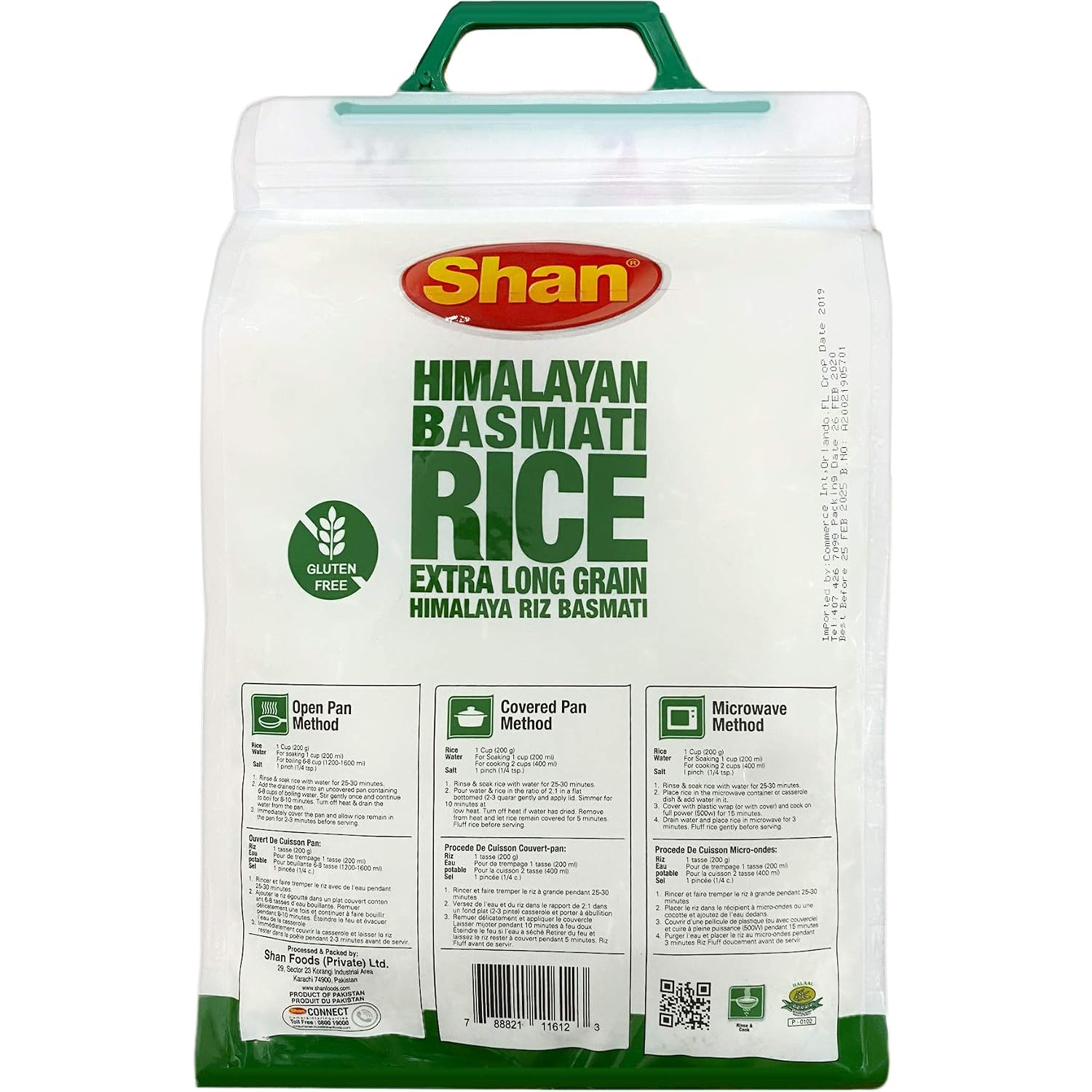 Shan Premium Quality Kernel Basmati Rice 10 Lbs Bag - Extra Long Aged Aromatic - NET WT 10 lbs (Packaging may Vary)
