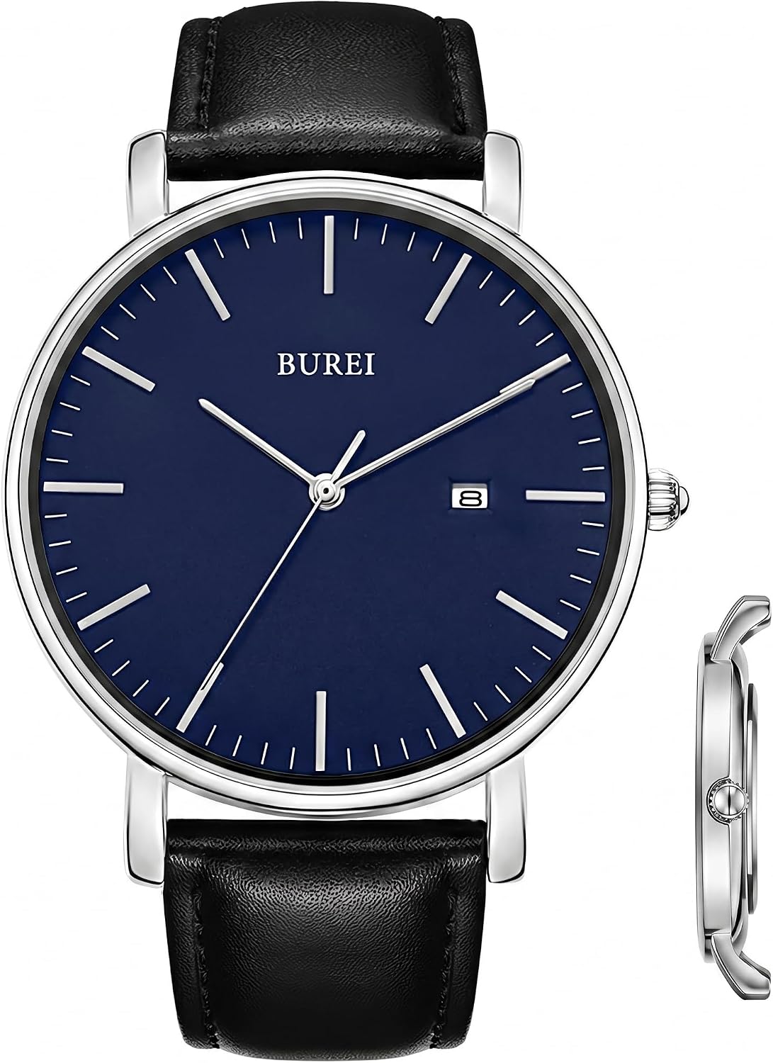 BUREI Men Wrist Watches Fashion Minimalist Thin Analog Quartz Waterproof Watches for Men, Refined Gifts for Men, Boyfriend, Husband, Dad