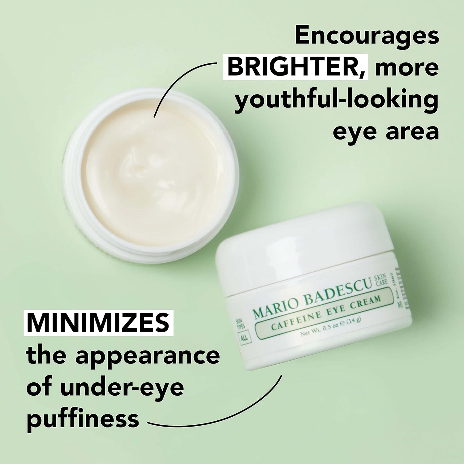 Mario Badescu Eye Cream for Dark Circles and Puffiness – Hyaluronic, Caffeine or Glycolic – Hydrating, Firming and Anti Aging Overnight Under Eye Care Treatment for Fine Lines and Wrinkles