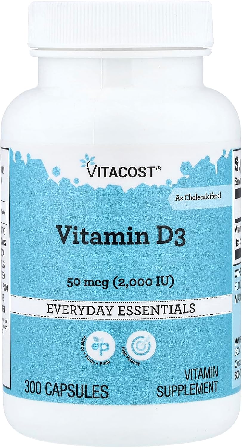Vitacost Vitamin D3 (as Cholecalciferol) -- 2000 IU - 300 Capsules