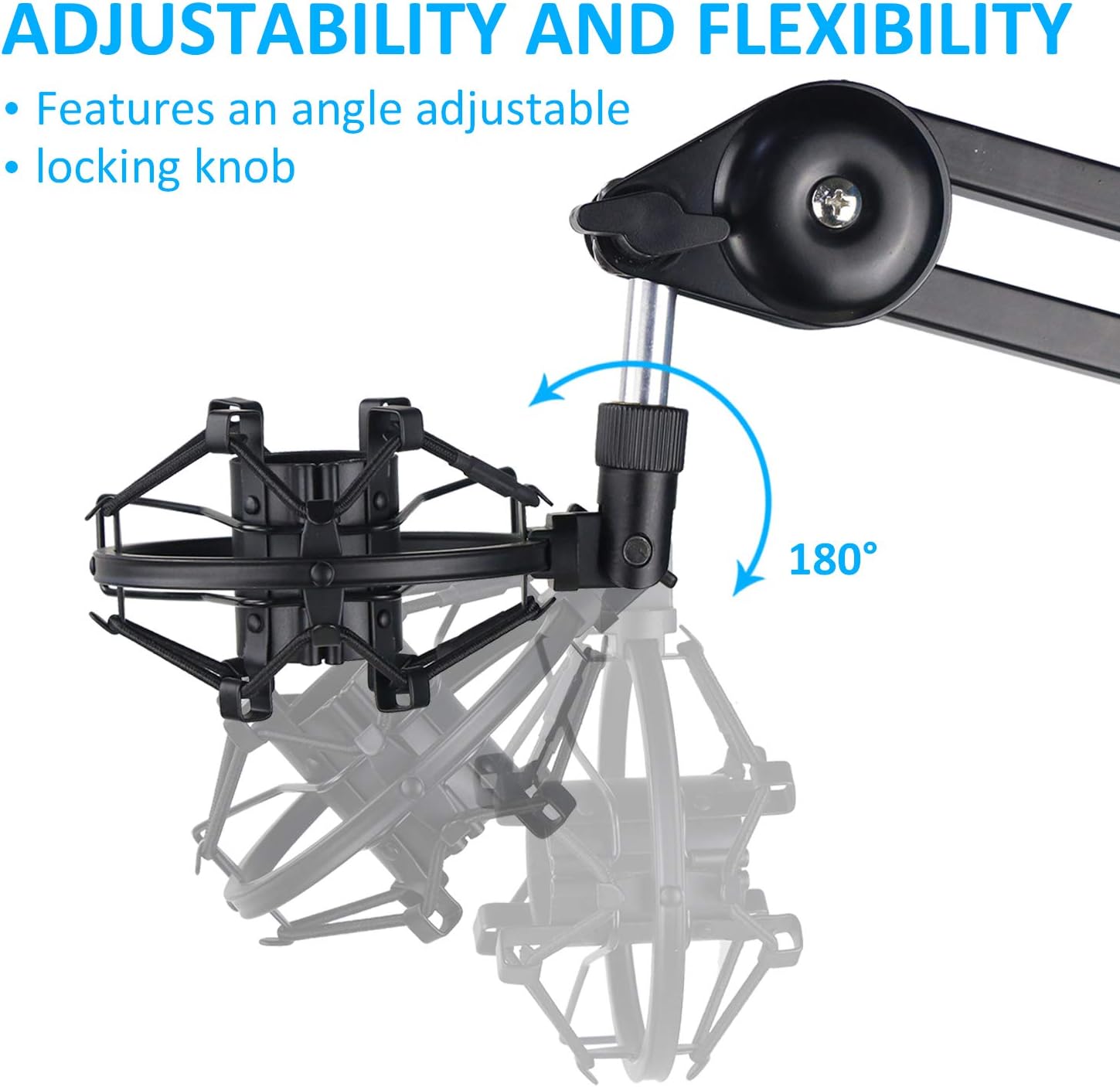 SUNMON SM58 Microphone Shock Mount Holder for Reduces Vibration and Noise, Suitable for Shure SM58-LC, SM58-CN Cardioid Dynamic Vocal Mic