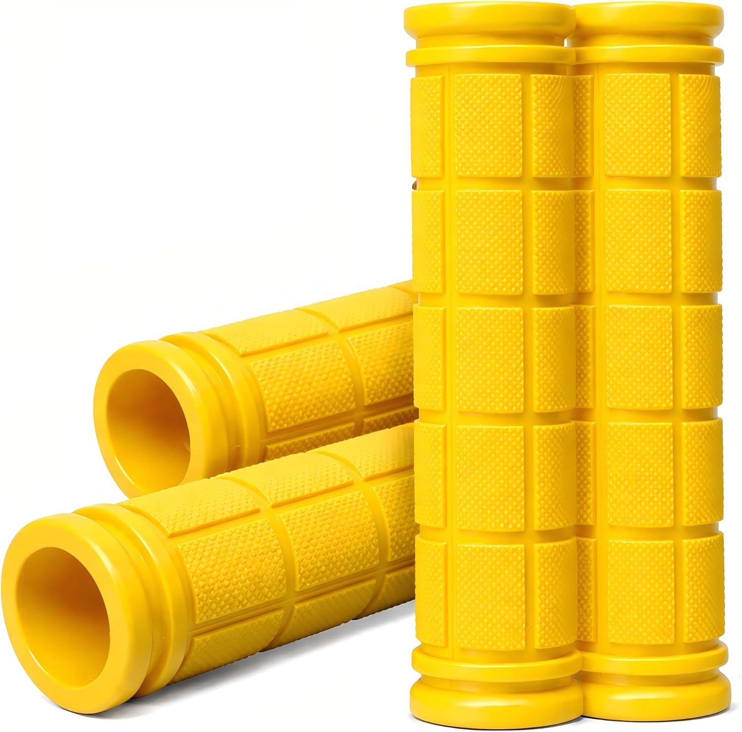 CHUNZEXI 4 PCS Bike Handlebar Grips, Rubber Bicycle Bar Grips Replacement, Non-Slip Handle Grips for Kids Bikes, Scooters, BMX