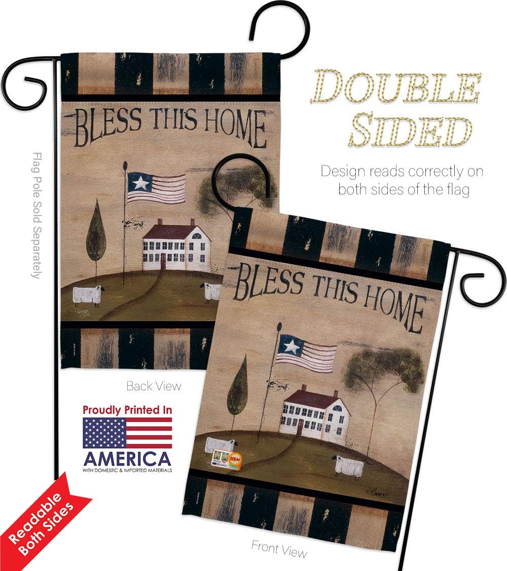 Welcome Bless This Home Burlap Garden Flags Pack Country Living Primitive Farm Western Barn American Rustic Cowboy Rural Ranch USA Vintage Applique
