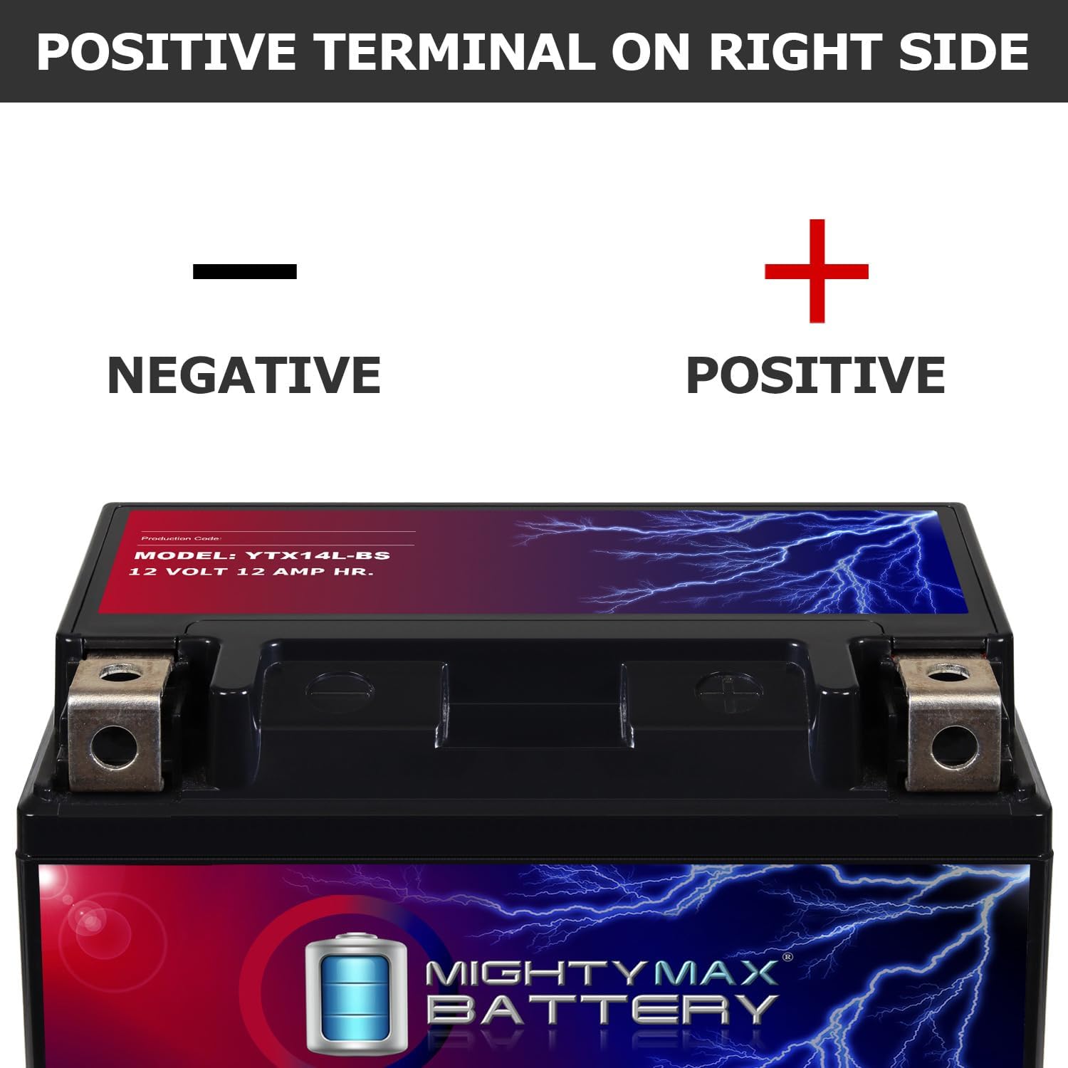 Mighty Max Battery YTX14-BS - 12 Volt 12 AH, 200 CCA, Rechargeable Maintenance Free SLA AGM Motorcycle Battery