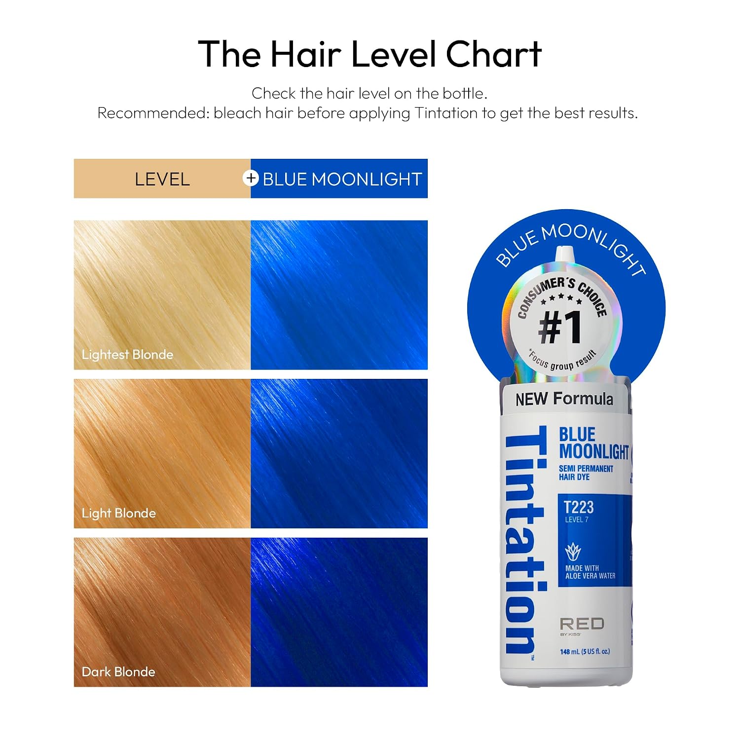 Red by Kiss Tintation Semi-Permanent Hair Color, Aloe Vera Water Based, Argan Oil, Olive Oil, Collagen & Keratin, Long-Lasting Color Dye (Honey Brown, 5 Fl Oz)