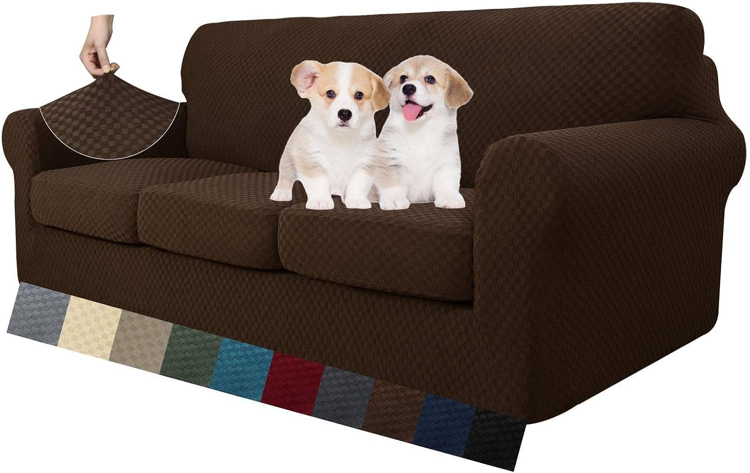 MAXIJIN Latest Recliner Slipcovers for Living Room 4 Pieces Stretch Jacquard Recliner Chair Cover Soft Fitted Recliner Protector with Elastic Bottom