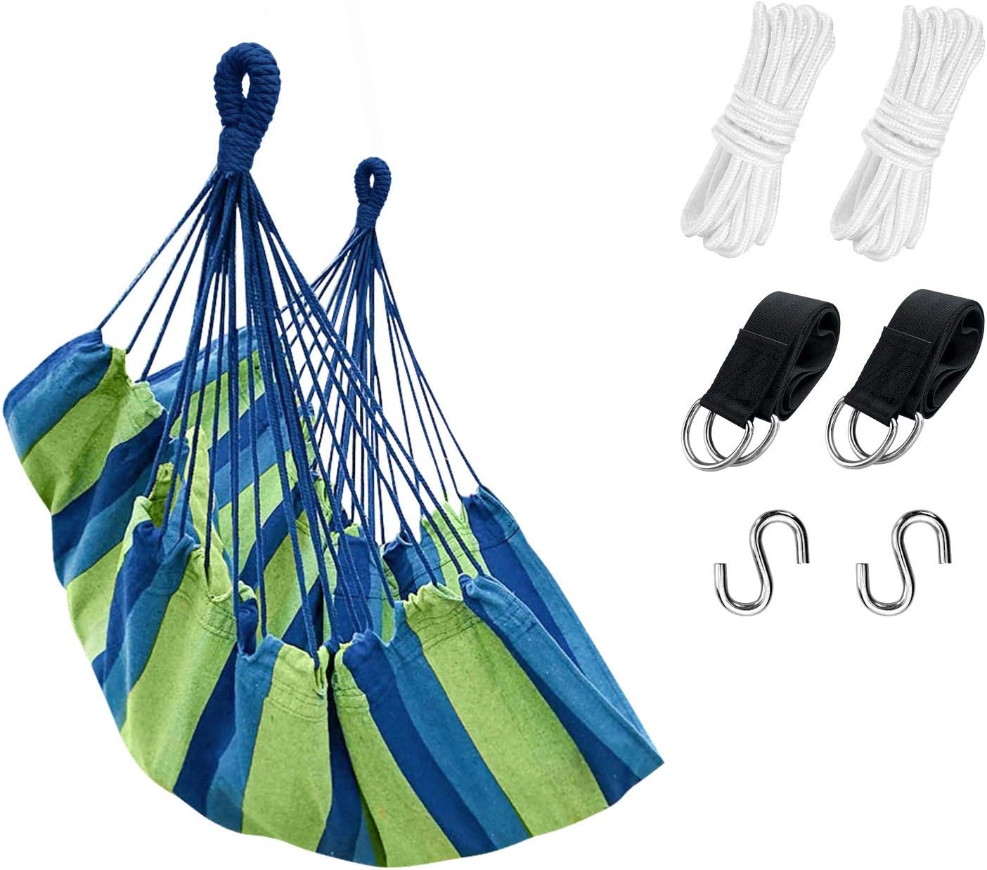 KPX Ourdoor Hanging Hammock Chair – Comfortable Tree Swing Chair Large Size 110X130cm（Without Pillows） - 330 Lbs Weight Capacity (Dark Gray)