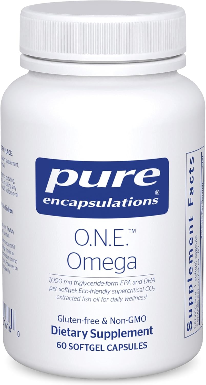 Pure Encapsulations O.N.E. Omega - Fish Oil Supplement for Heart Health, Joints, Skin, Eyes, and Cognition* - Fish Oil Concentrate with EPA and DHA - 60 Softgel Capsules | Fish Oil Supplement for Heart Health, Joints, Skin, and Cognition*, Omega-3 Acids