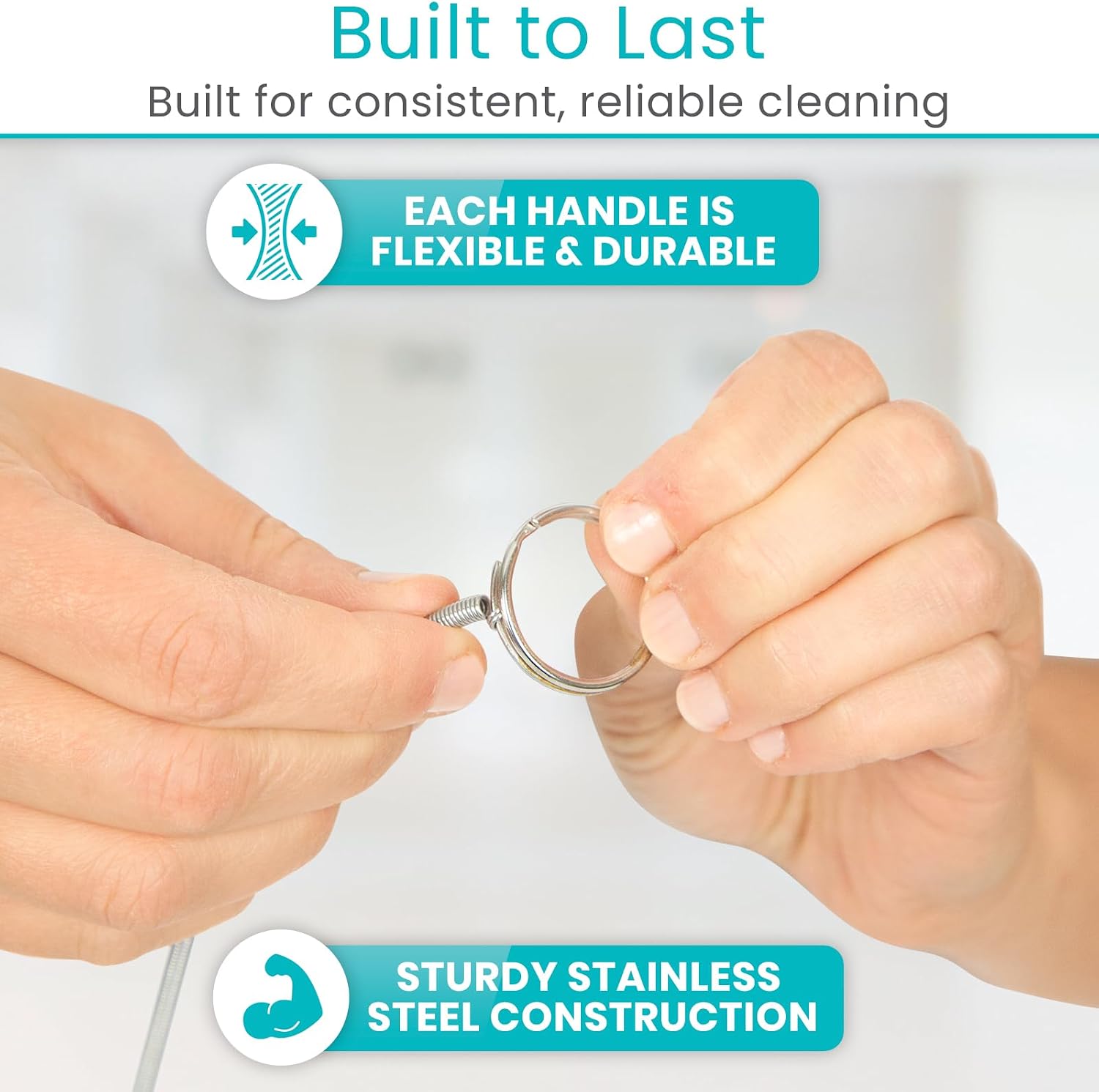 Vive CPAP Tube Cleaning Brush - Stainless Steel Cleaner for Mask and Pipe | Wire Bristle Solution - for 7 Foot Hose and 22 mm Diameter - Portable