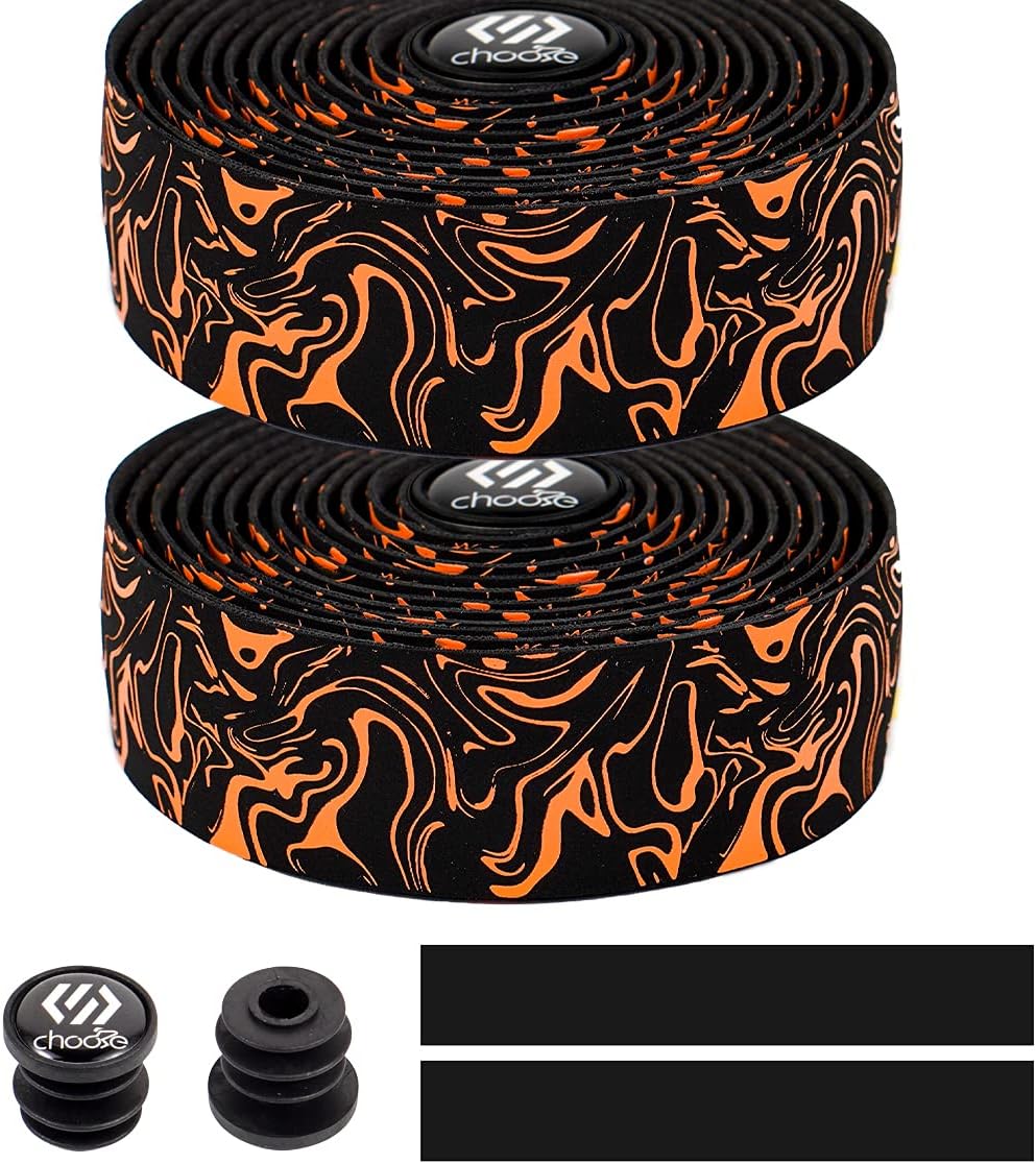 Chooee Road Bike Handlebar Tape,2PCS Bicycle Bar Tape,Red/Blue/Green/Yellow/Orange/Purple/Silver/Black