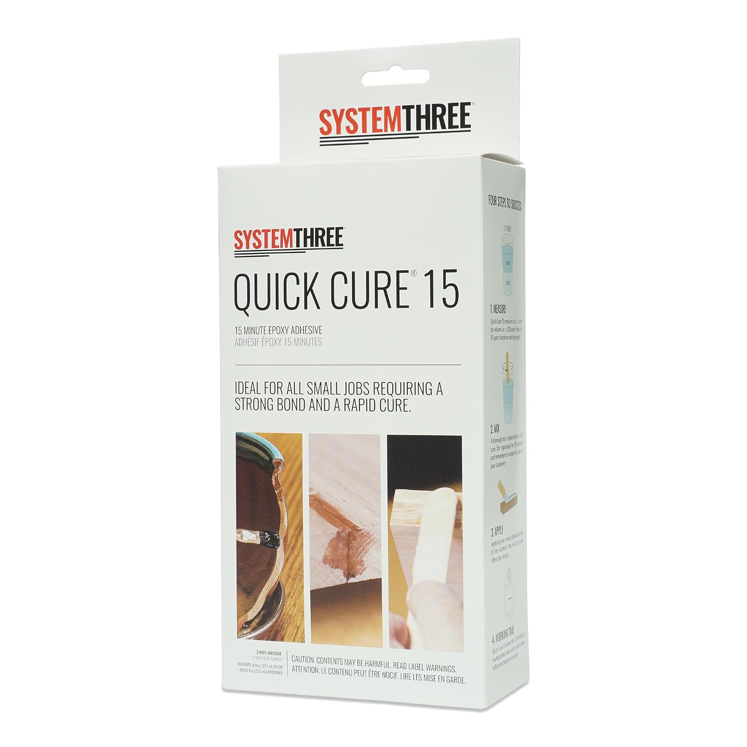 System Three Quick Cure 15 Epoxy Adhesive, 1 Pt Bottle Kit, Amber