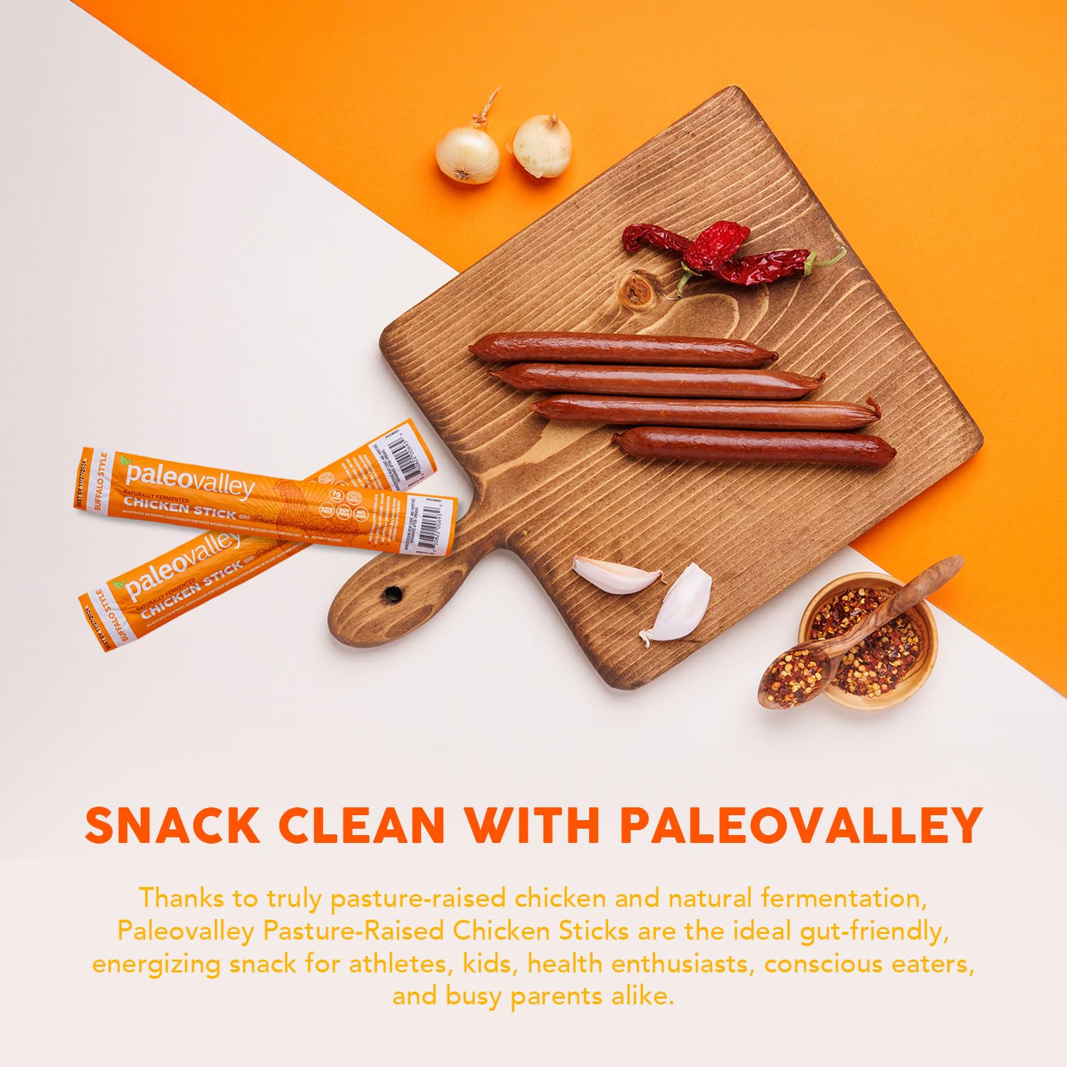 Paleovalley 100% Grass Fed Beef Sticks, Protein Snacks, Original | 10 Count, Individually Wrapped, Naturally Fermented, Gluten Free, Keto and Paleo, Made With Simple Ingredients, 6g Protein