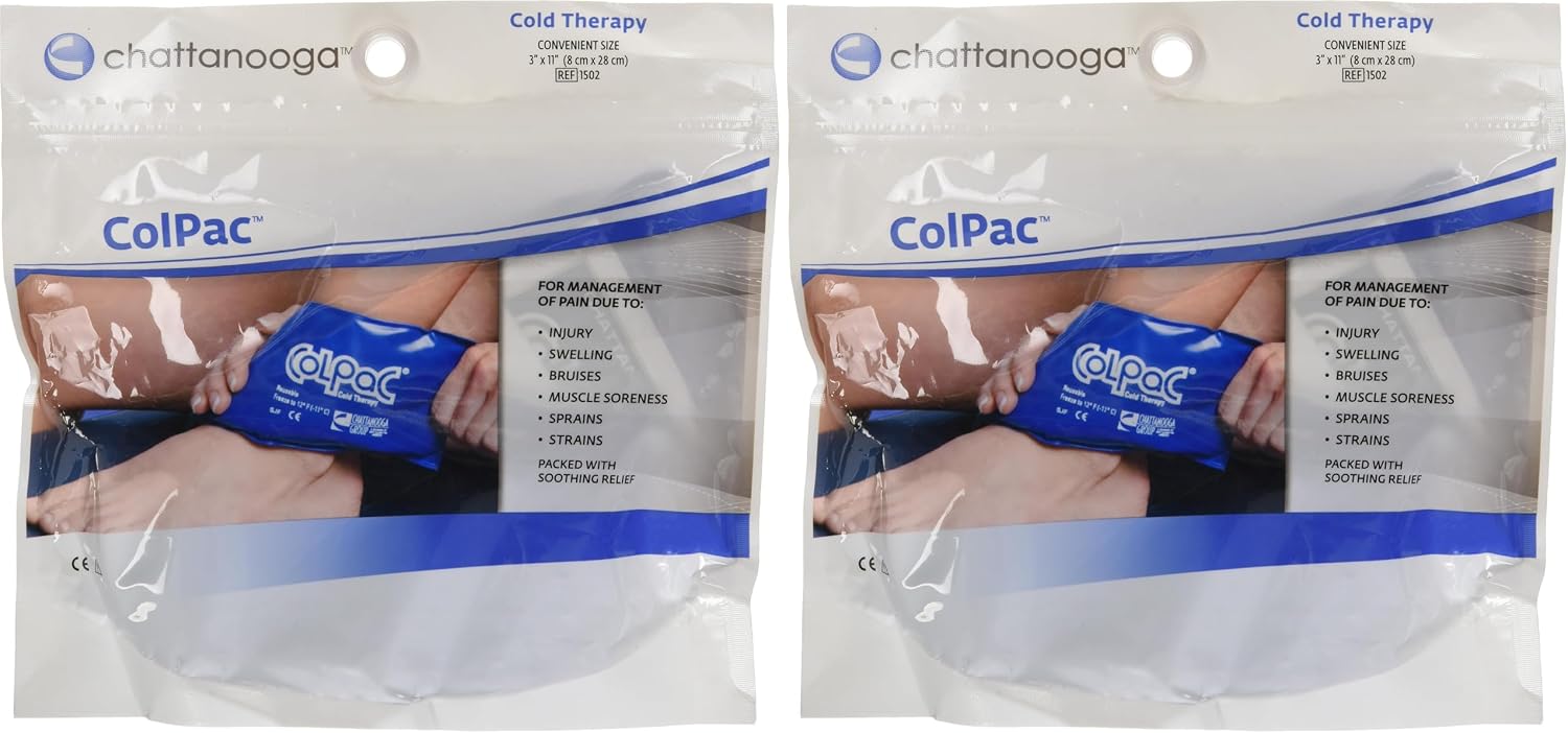 Chattanooga ColPac - Reusable Gel Ice Pack - Black Polyurethane - Standard - 10 in x 13.5 in - Cold Therapy - Knee, Arm, Elbow, Shoulder, Back - Aches, Swelling, Bruises, Sprains, Inflammation