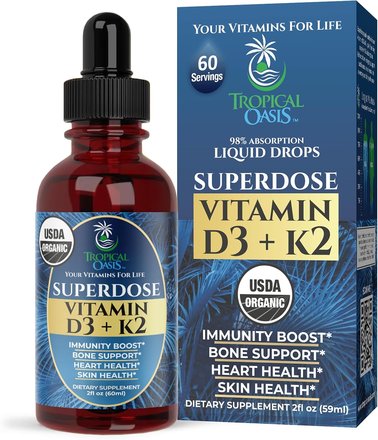 Tropical Oasis Adult Liquid Multivitamin -Liquid Multi-Vitamin and Mineral Supplement with 125 Total Nutrients Including; 85 Vitamins & Minerals, 23 Amino Acids, and 18 Herbs - 16 fl oz, 32 serv