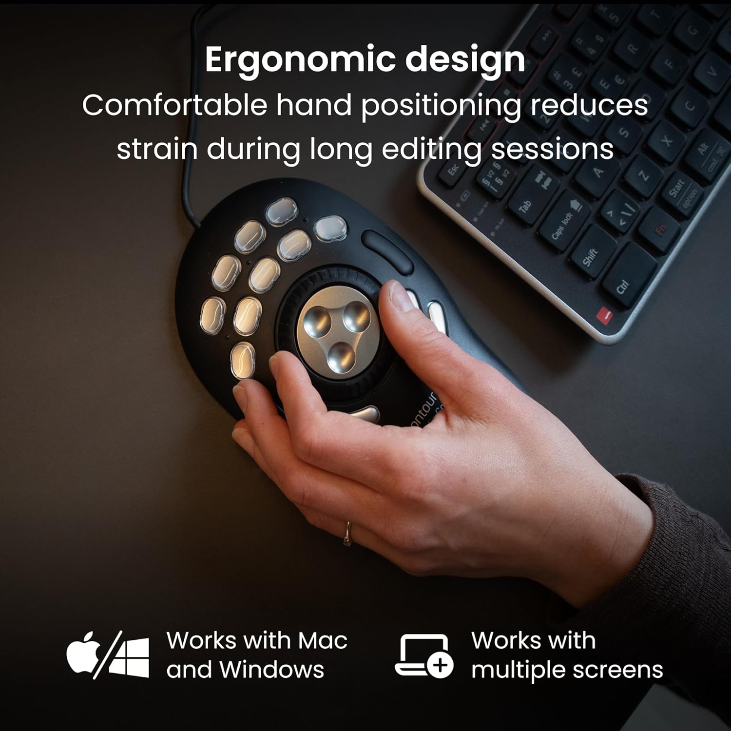 Contour ShuttlePRO v2 - Multimedia Controller with Jog Wheel & 15 Custom Programmable Buttons | Ideal for Video