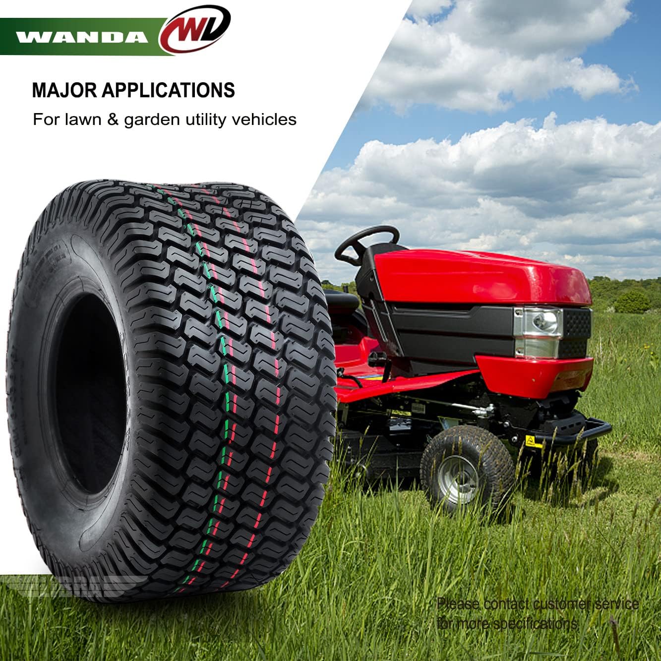 WANDA Set 2 15x6-6 15x6.00-6 Lawn Mower Tractor Turf Tires15x6x6 P332-13016 | Riding Lawn Mover, Garden Tractor