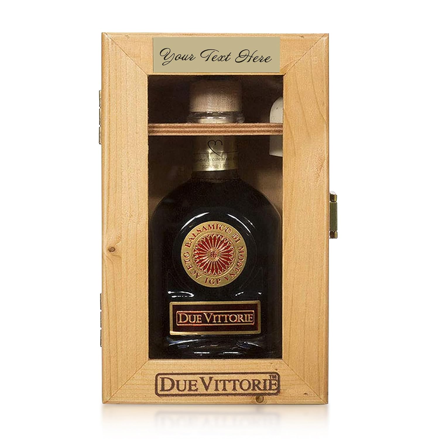 Due Vittorie Oro Gold Premium Edition Balsamic Vinegar Gift Set with Cork Pourer and Wooden Gift Box - Oak Barrel Aged Balsamic Vinegar of Modena - 8.45 fl oz