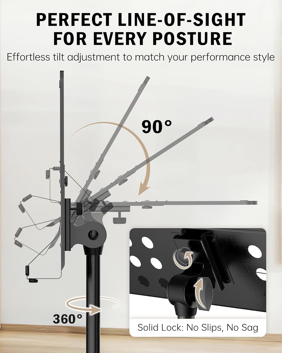Vekkia Metal Professional Portable Perforated Sheet Music Stand