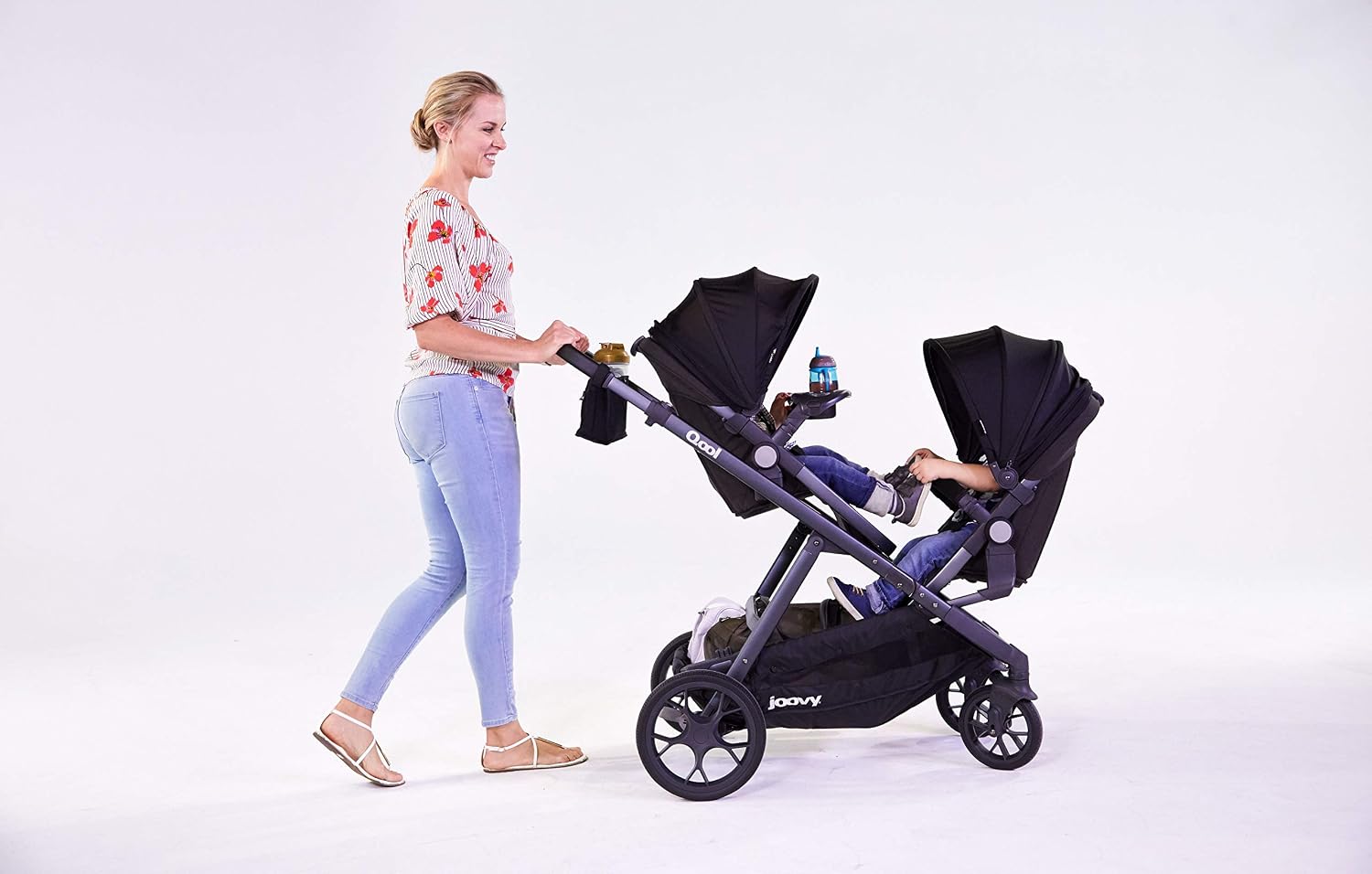 Joovy Qool Stroller, Customizable Stroller, Single, Double, Triple, Grey Melange