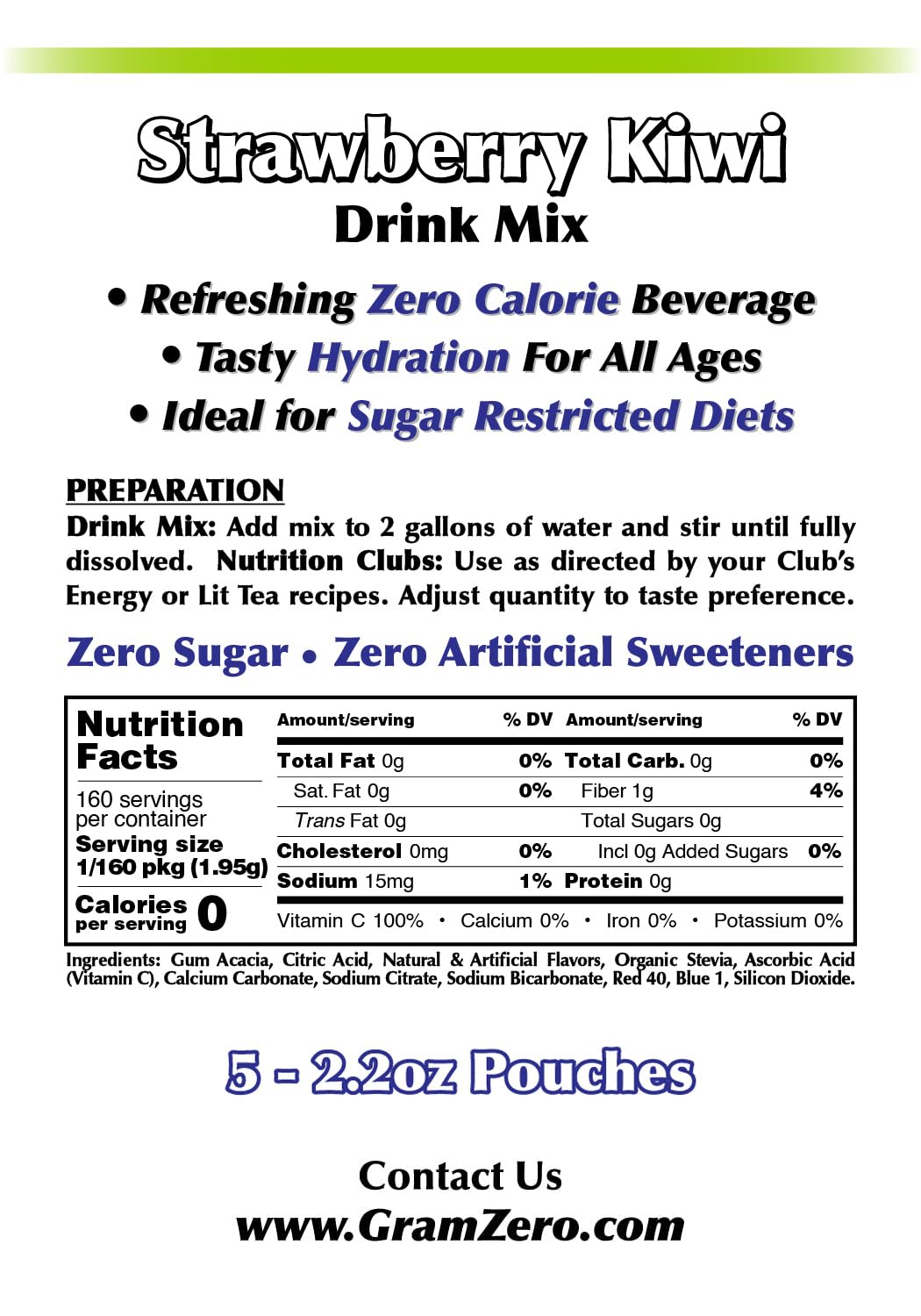 GramZero Grape Sugar Free Drink Mix Sports Pack, Great For Nutrition Club Loaded Teas, Zero Calorie, Stevia Sweetened