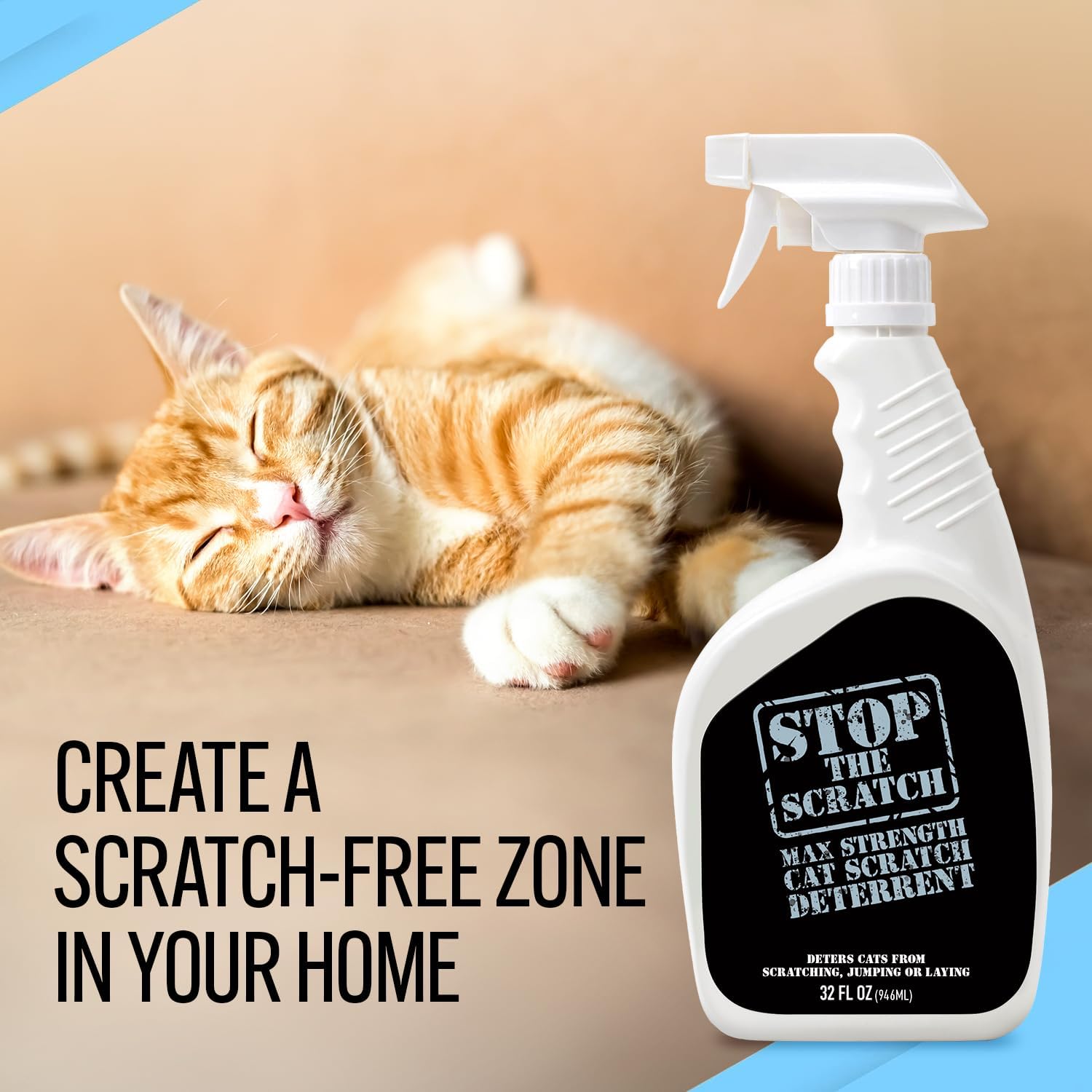 Stop the Scratch Cat Scratch Spray Deterrent – Rosemary Oil, 8 oz