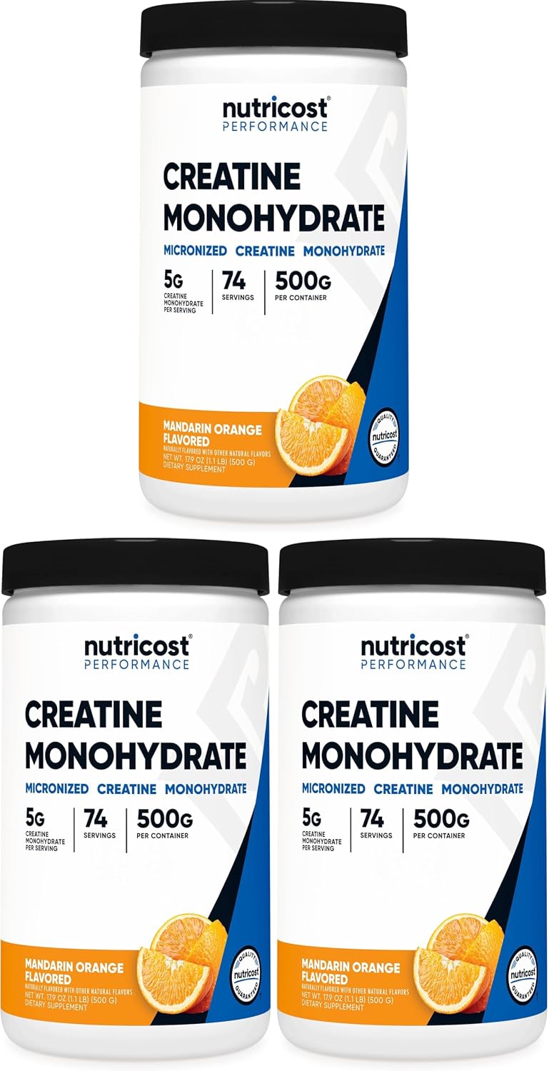 Nutricost Creatine Monohydrate Micronized Powder 500G, 100 Servings | 5000mg Per Serving (5g), 17.9 Oz