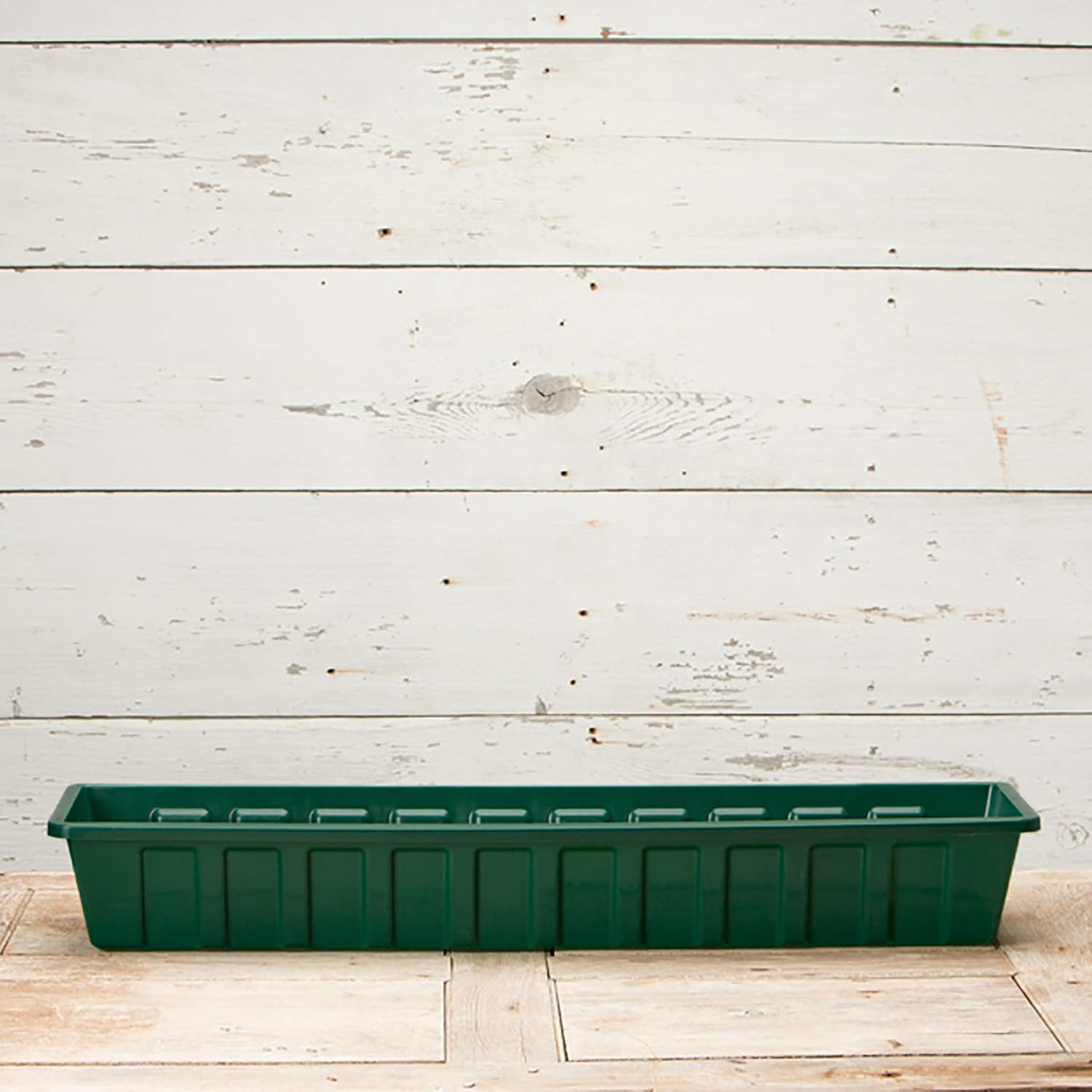 Root & Vessel Poly-Pro Plastic Flower Box Planter, White, 30-Inch