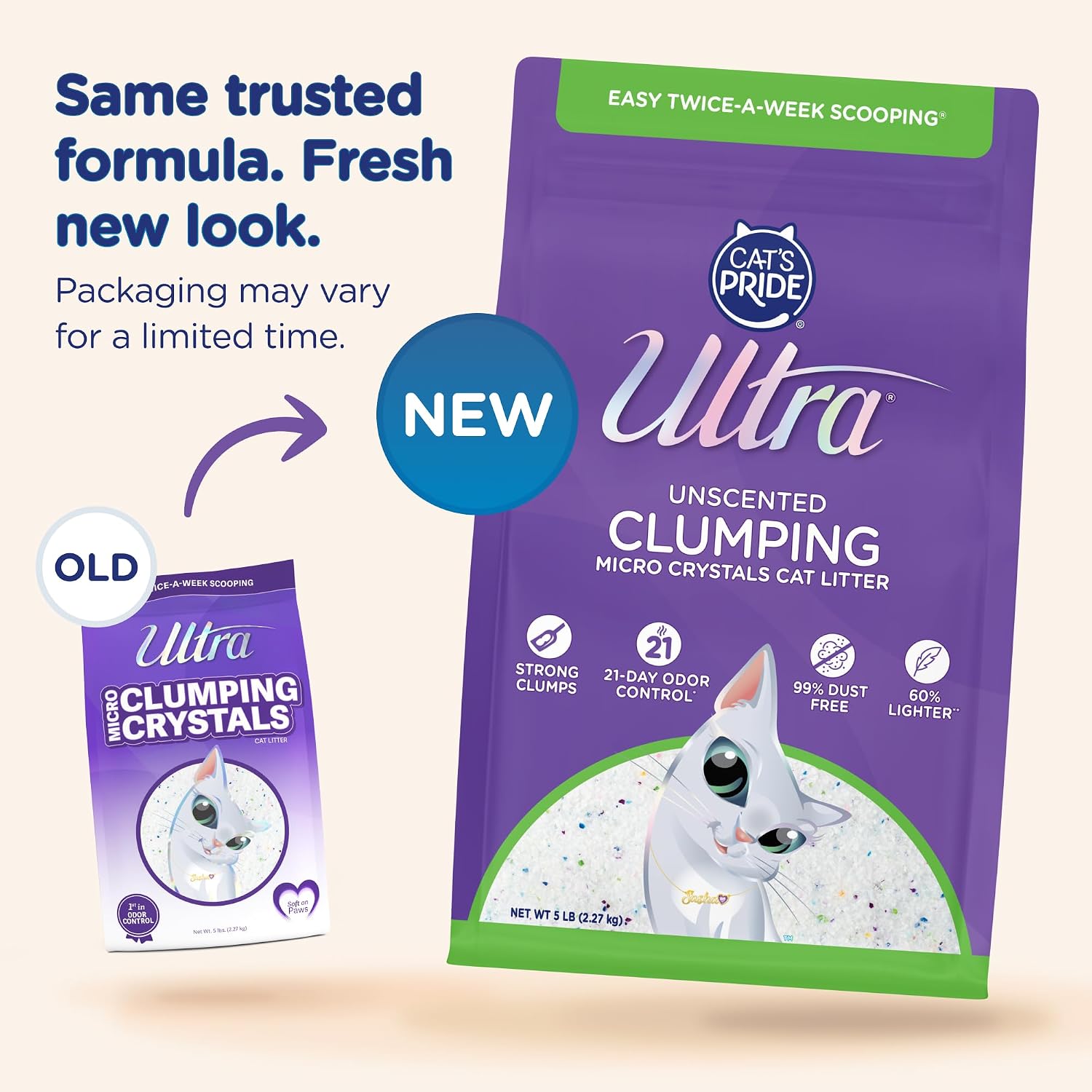 Ultra by Cat's Pride Micro Crystals Litter with 30-Day Odor Control, 5lbs