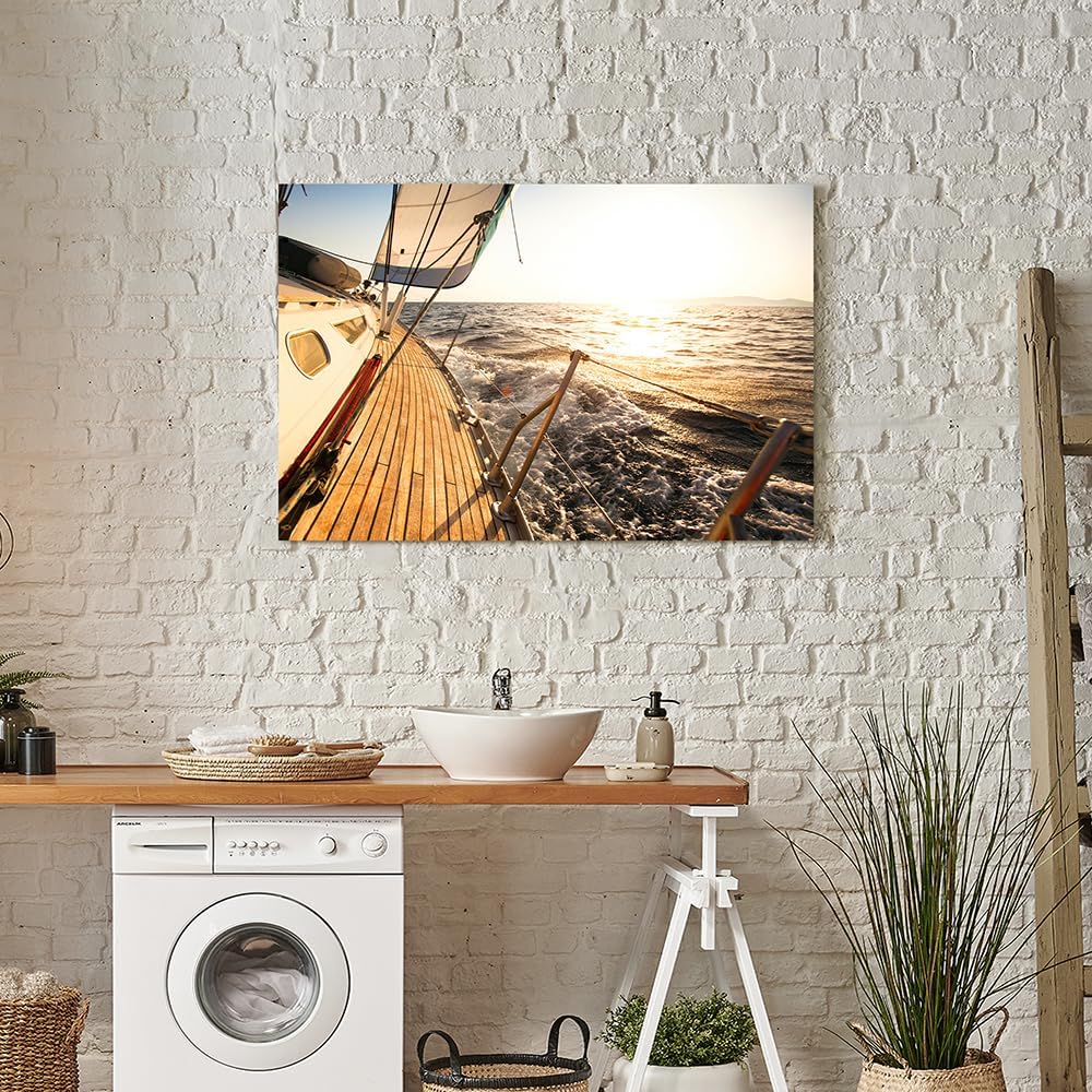 Hardy Gallery Ocean Wave Canvas Wall Art Coastal Decor 16x11 Inch