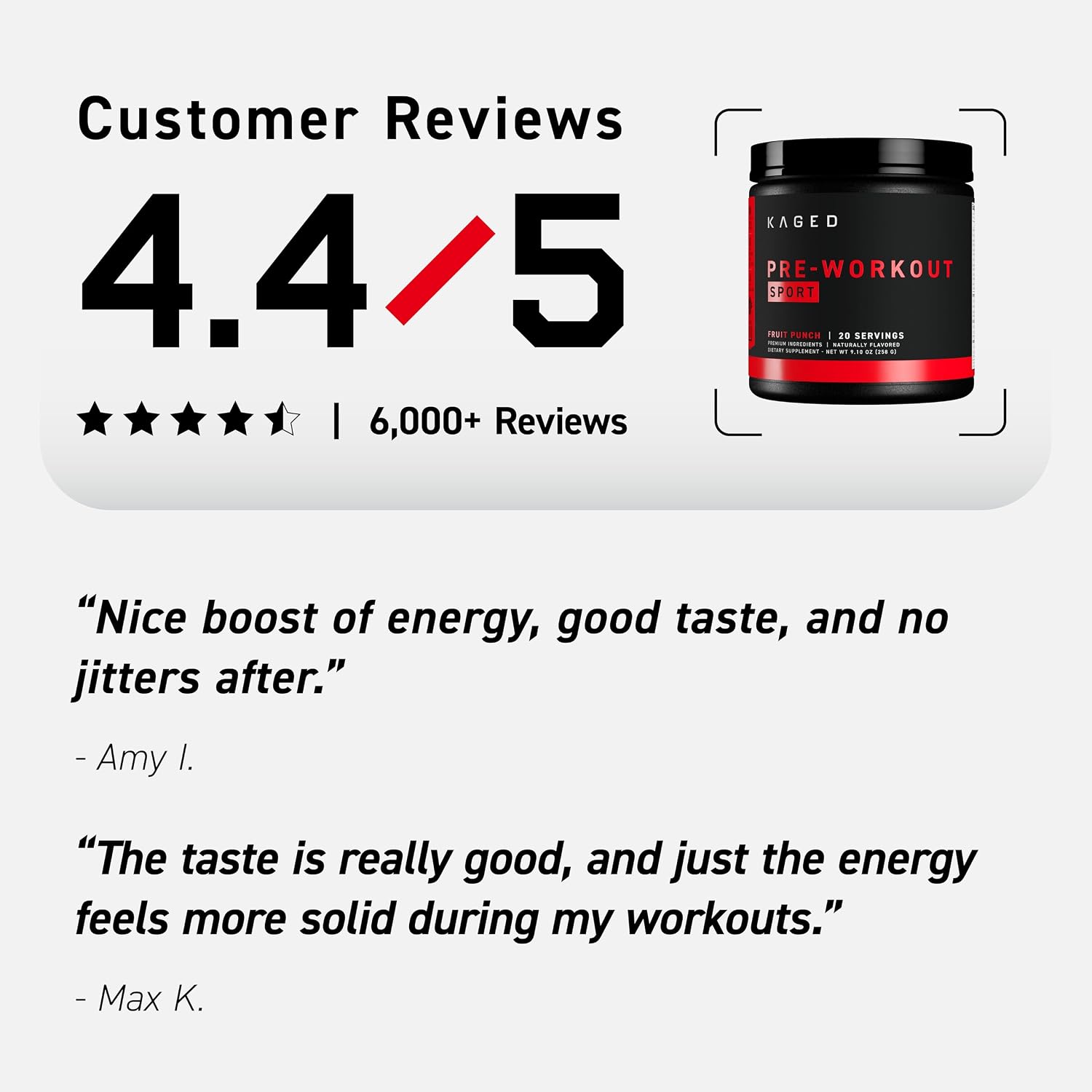 Kaged Sport Pre Workout Powder for Men & Women, Mango Lime, Sport Certified, 188mg Caffeine, Nitric Oxide Supplement, Beta Alanine for Energy