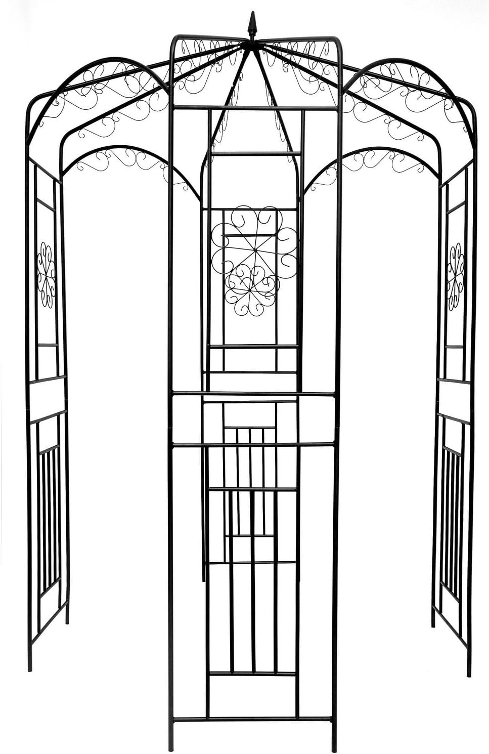 1. GO Steel Garden Arch, 8' High x 5'2" Wide, Garden Arbor for Various Climbing Plant, Outdoor Garden Lawn Backyard Gazebo