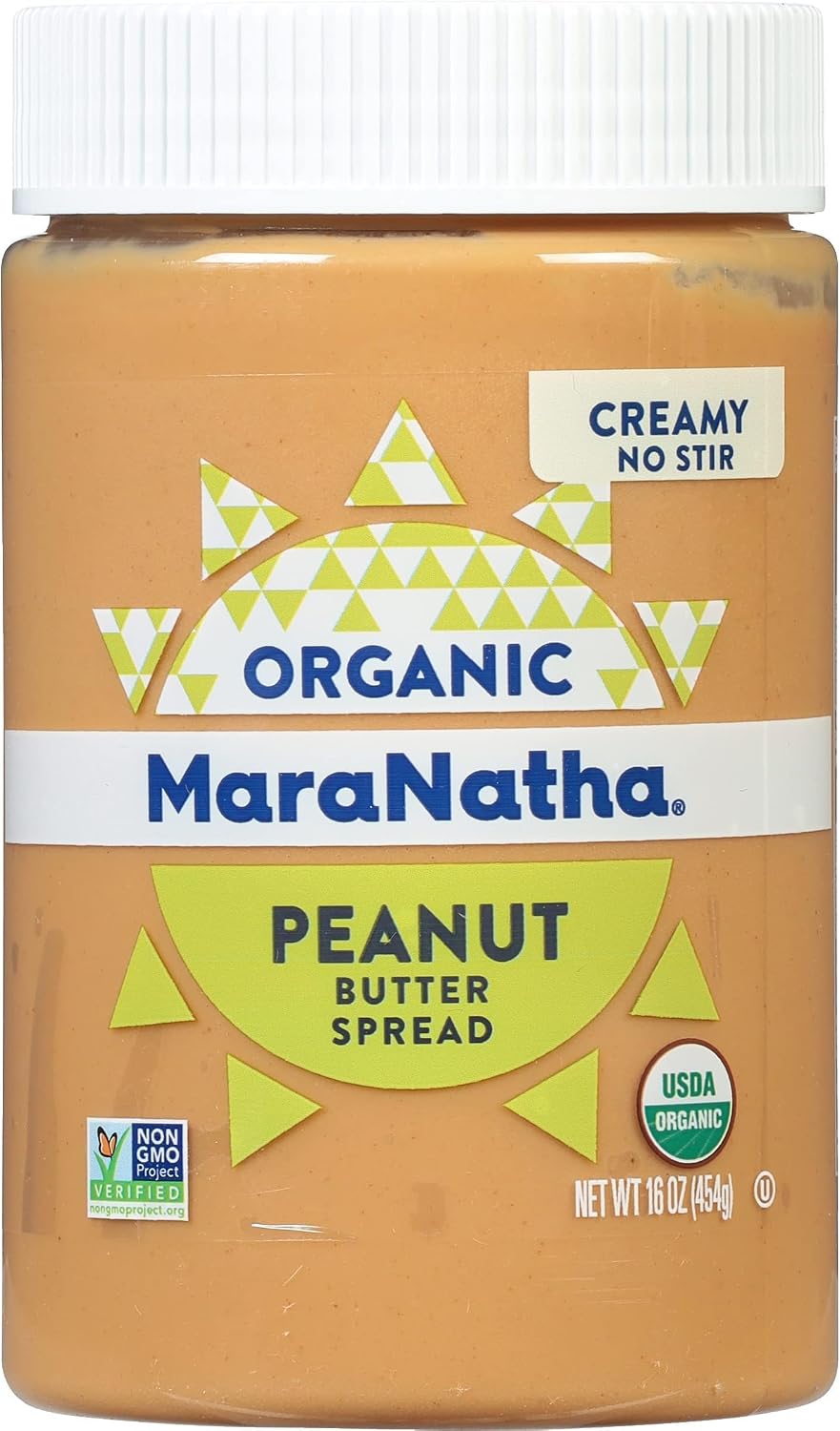 MaraNatha Organic Creamy Peanut Butter Spread, No Stir, 16 Ounce Jar