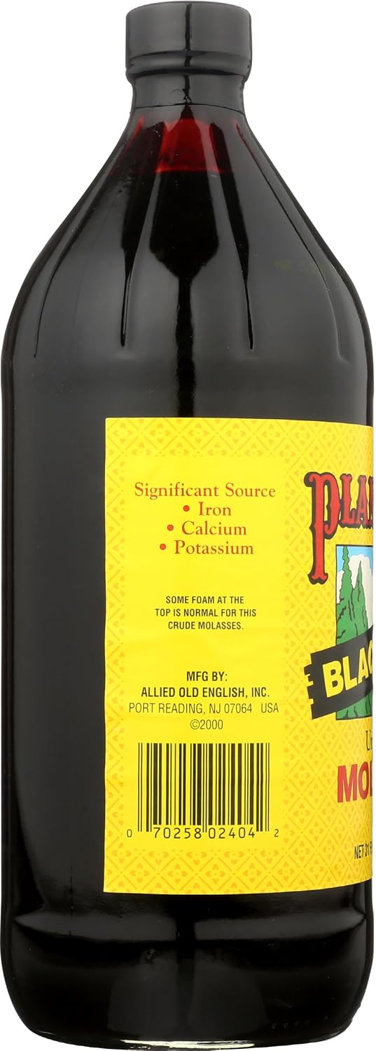 Plantation Organic Blackstrap Molasses 31 oz – Unsulphured, USDA Organic, Rich Robust Flavor for Baking, Cooking & Beverages; Natural Sweetener.