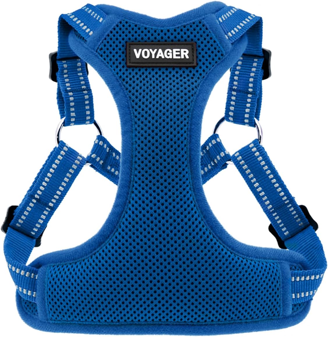 Voyager Step-in Flex Adjustable Dog Harness - Black, Medium | 17 - 21" in Chest, Fully Adjustable, Reflective Bands, All Weather Breathable Air Mesh, Lightweight, Fast Drying