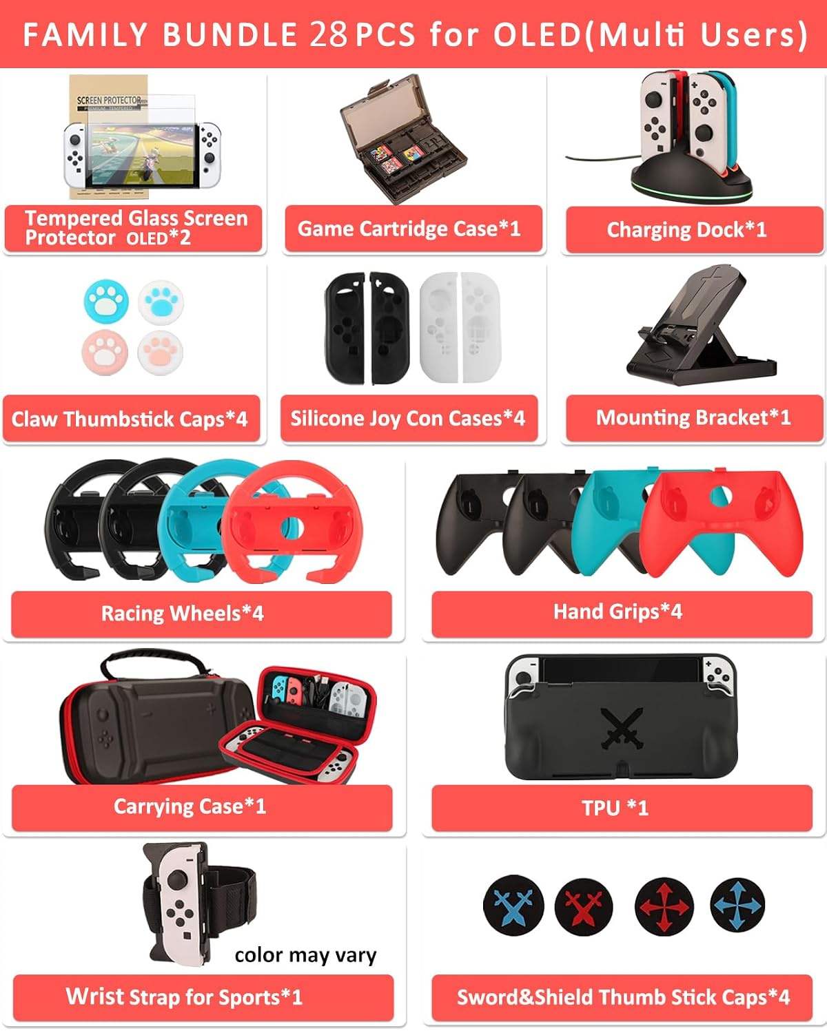 Switch Accessories - Family Bundle Accessories for Nintendo Switch