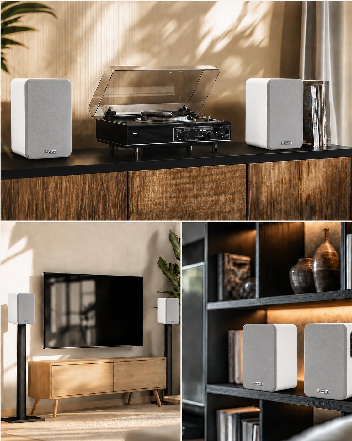 Active Bookshelf Speakers 36W RMS - BT 5.4 Wireless Speaker with 5 Inch Woofer, Silk Dome Tweeter PC Speakers - USB Digital Audio Studio Monitors Bass & Treble Adjust AUX Input for Record Player TV