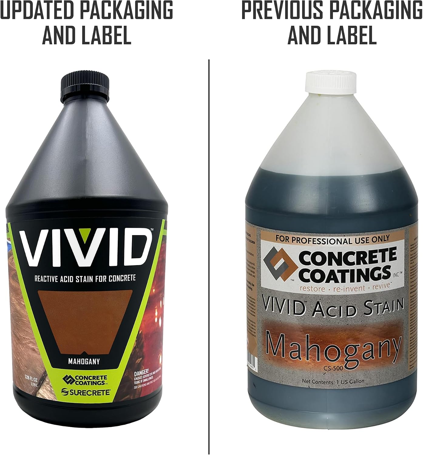 CC Concrete Coatings Vivid Acid Stain for Concrete | Weathered Terracotta | 4 oz Tester