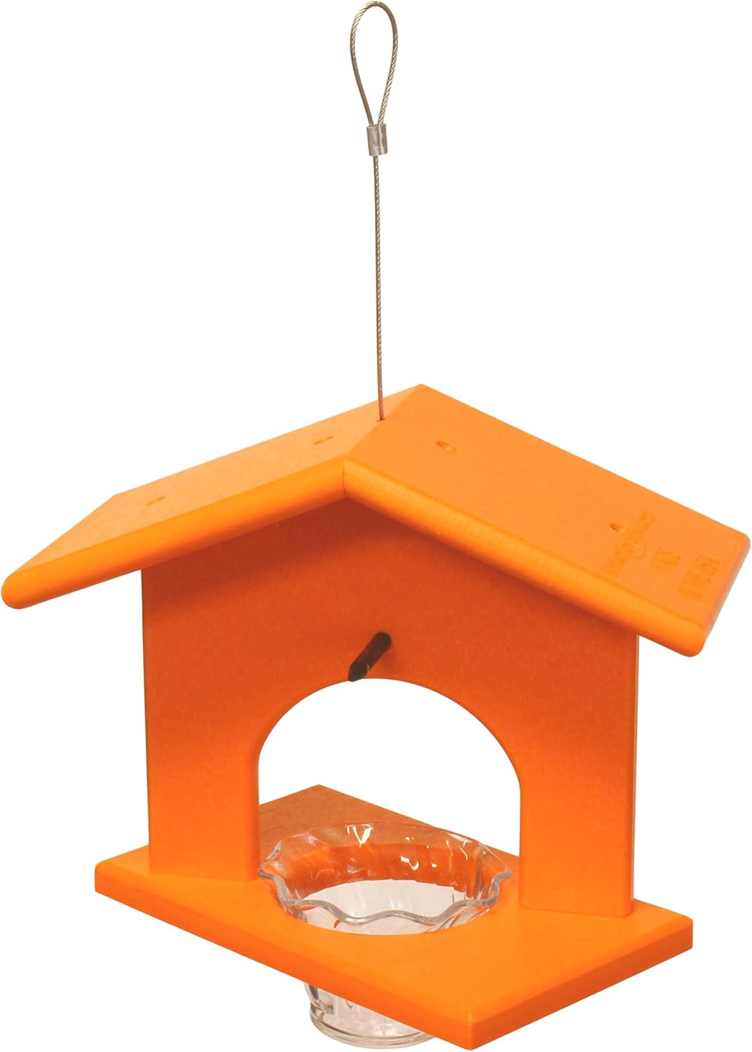 Oriole Bird Feeder, Poly Lumber Hanging Oriole Jelly Feeder (Black/Orange)