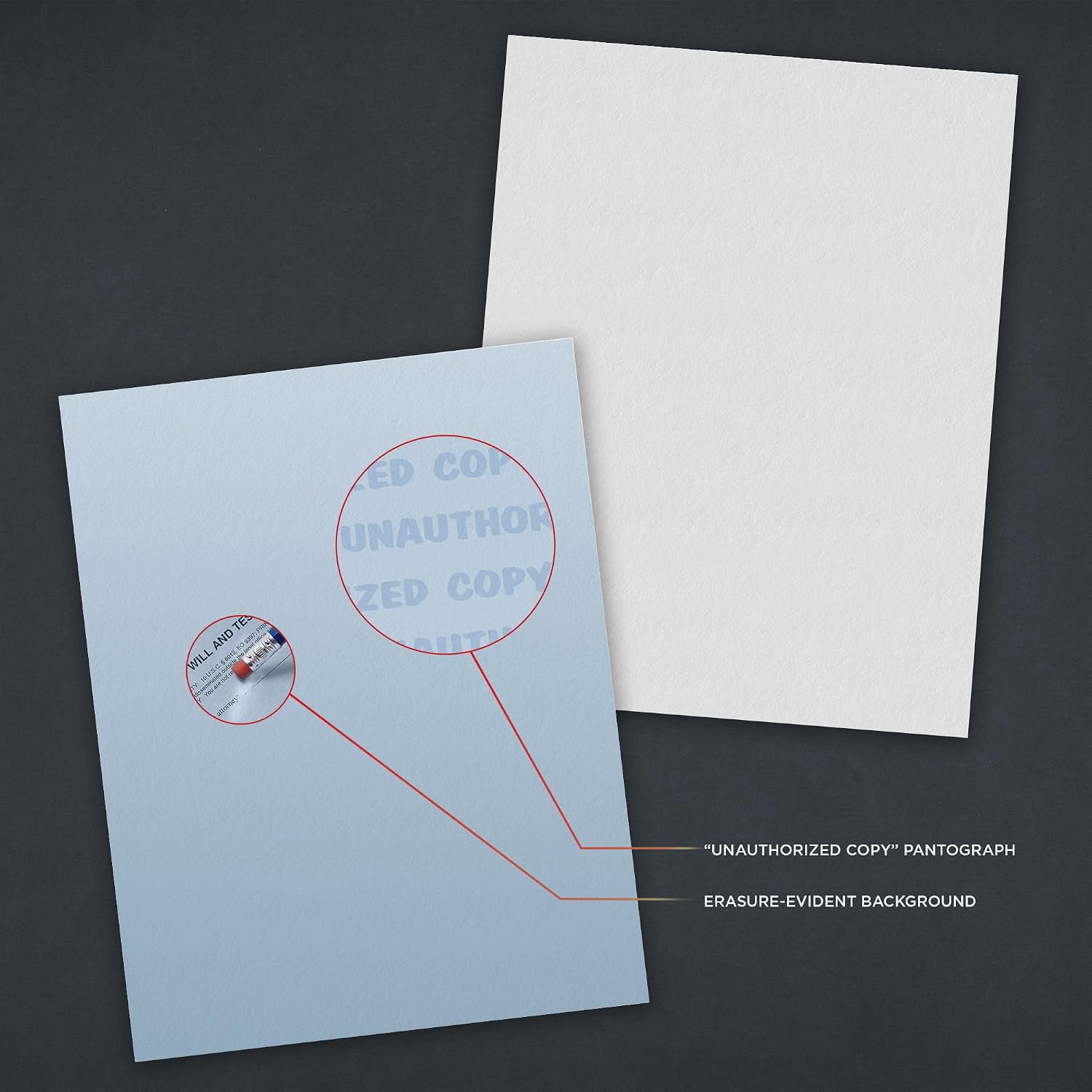 DocuGard Advanced Blue Multi-Purpose Security Paper - Fraud Prevention - 7 Security Features - Laser & Inkjet Printer Compatible - 8.5" x 11“ - 24 lb - 500 Sheets (04546)
