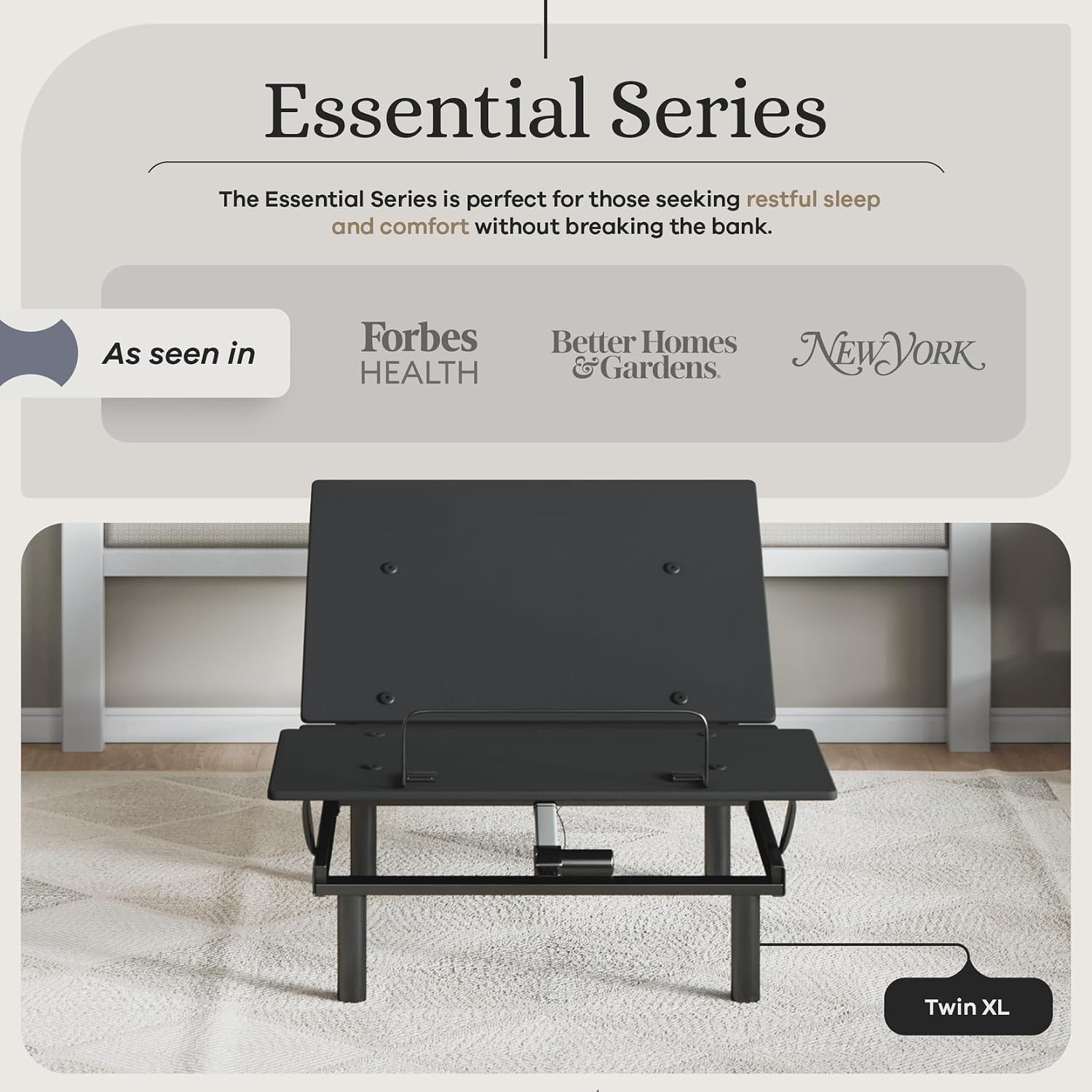 Sven and Son Essential Adjustable Bed Base (Frame) + 12 inch Memory Foam Matt (Medium), Easy Assembly, Head and Foot Lift, Memory Positions