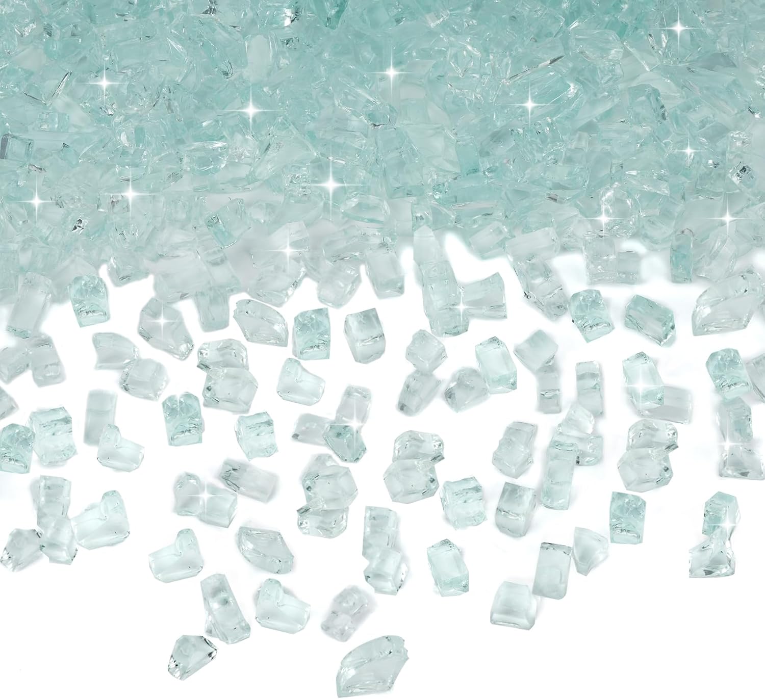 Skyflame 1/4" Pacific Blue Regular Fire Glass for Fire Pit Fireplace