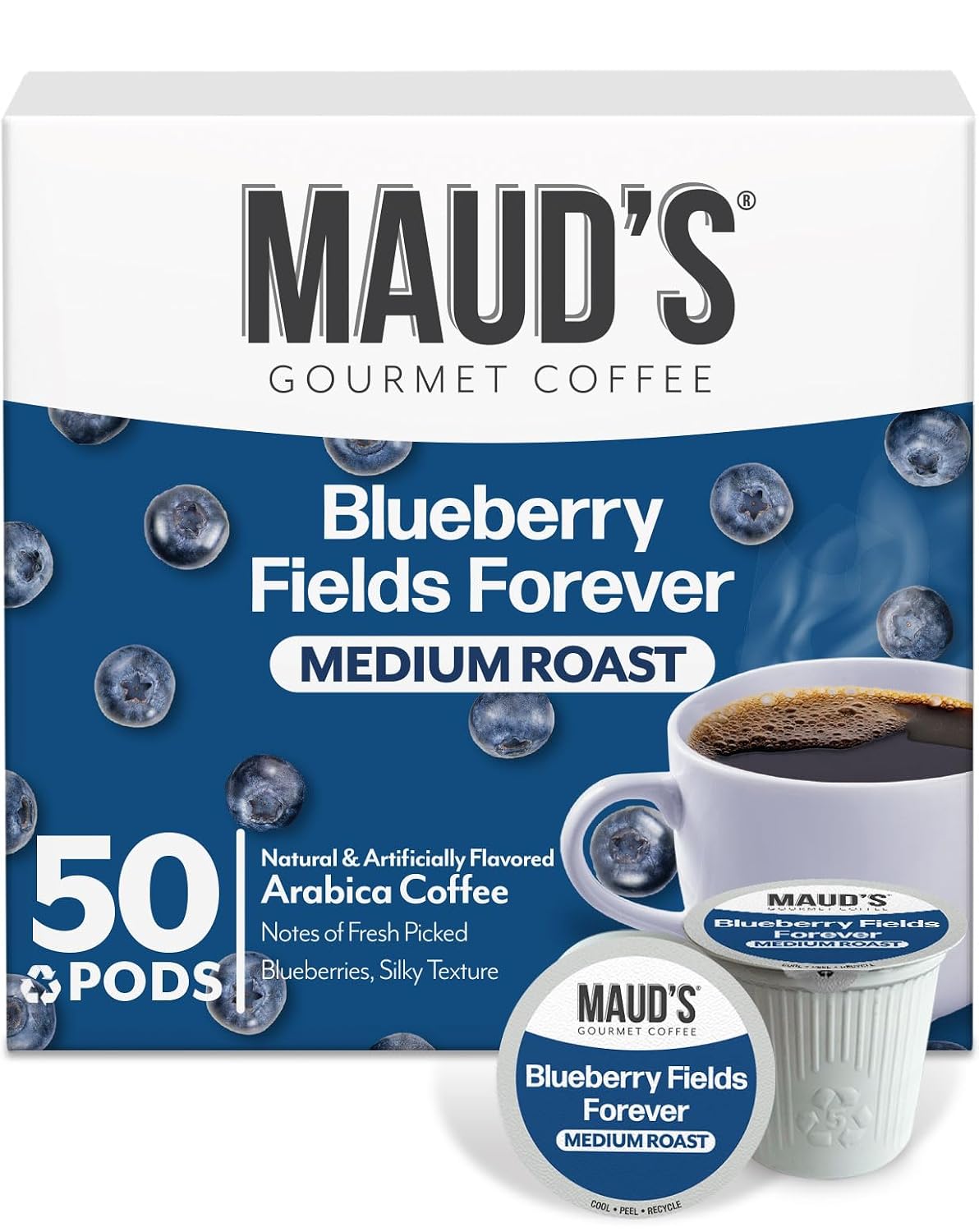 Maud's Family Pack Coffee Pods Variety Pack, 136ct, 12 Assorted Flavors | Medium Roast Flavored Coffee in Single Serve Pods – 100% Arabica Coffee, Compatible with Keurig Coffee Makers