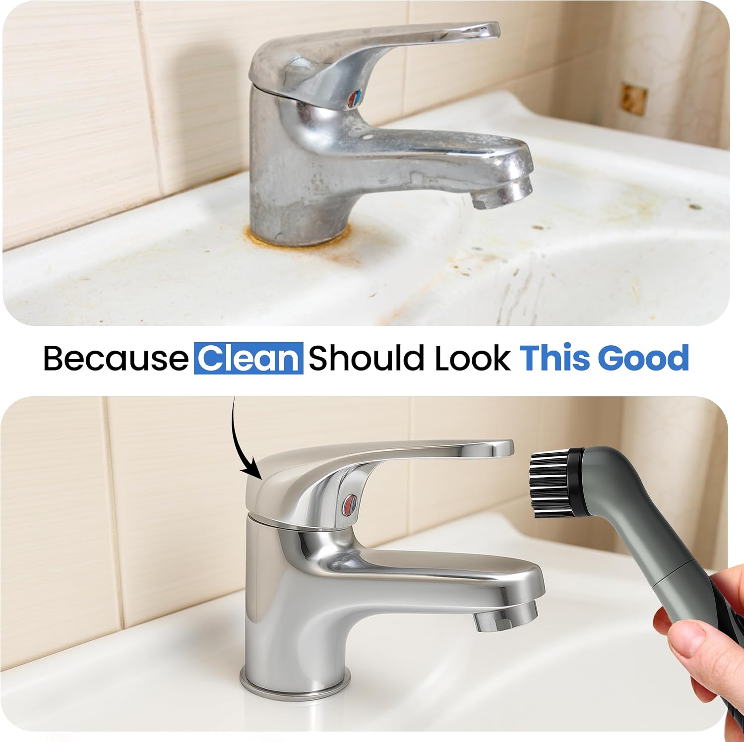 BEEST GroutCare 10000 Electric Spin Scrubber - Bathroom Cleaning Brush w/ 2 Replaceable Heads