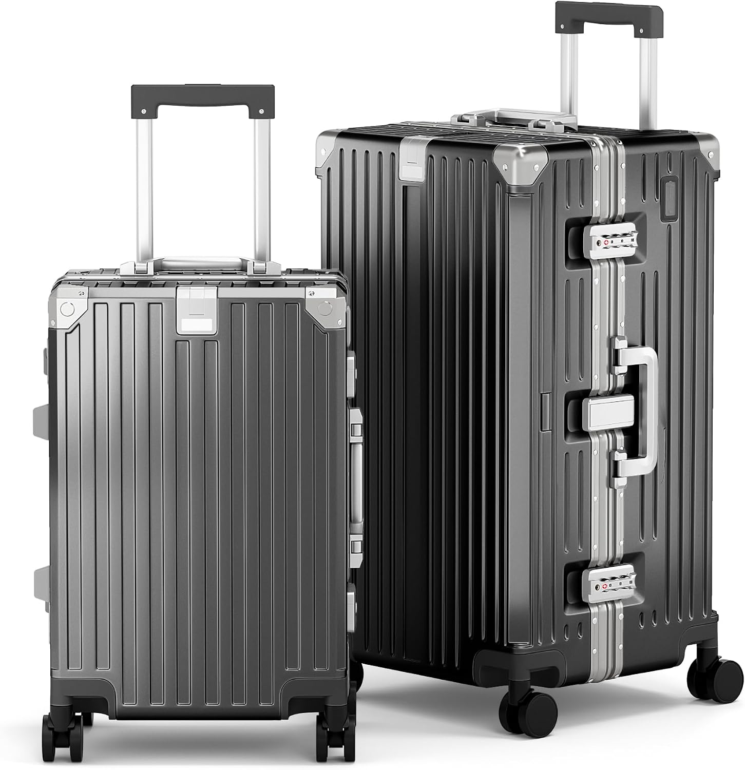 ALPHA CAMP Trunk Luggage 28 Inch with Aluminum Frame Zipperless Suitcase | Large Checked Thickened 3-Layer PC Hardside Luggage with TSA Lock,Charging Port,Cup Holder and Spinner Wheels for Travel